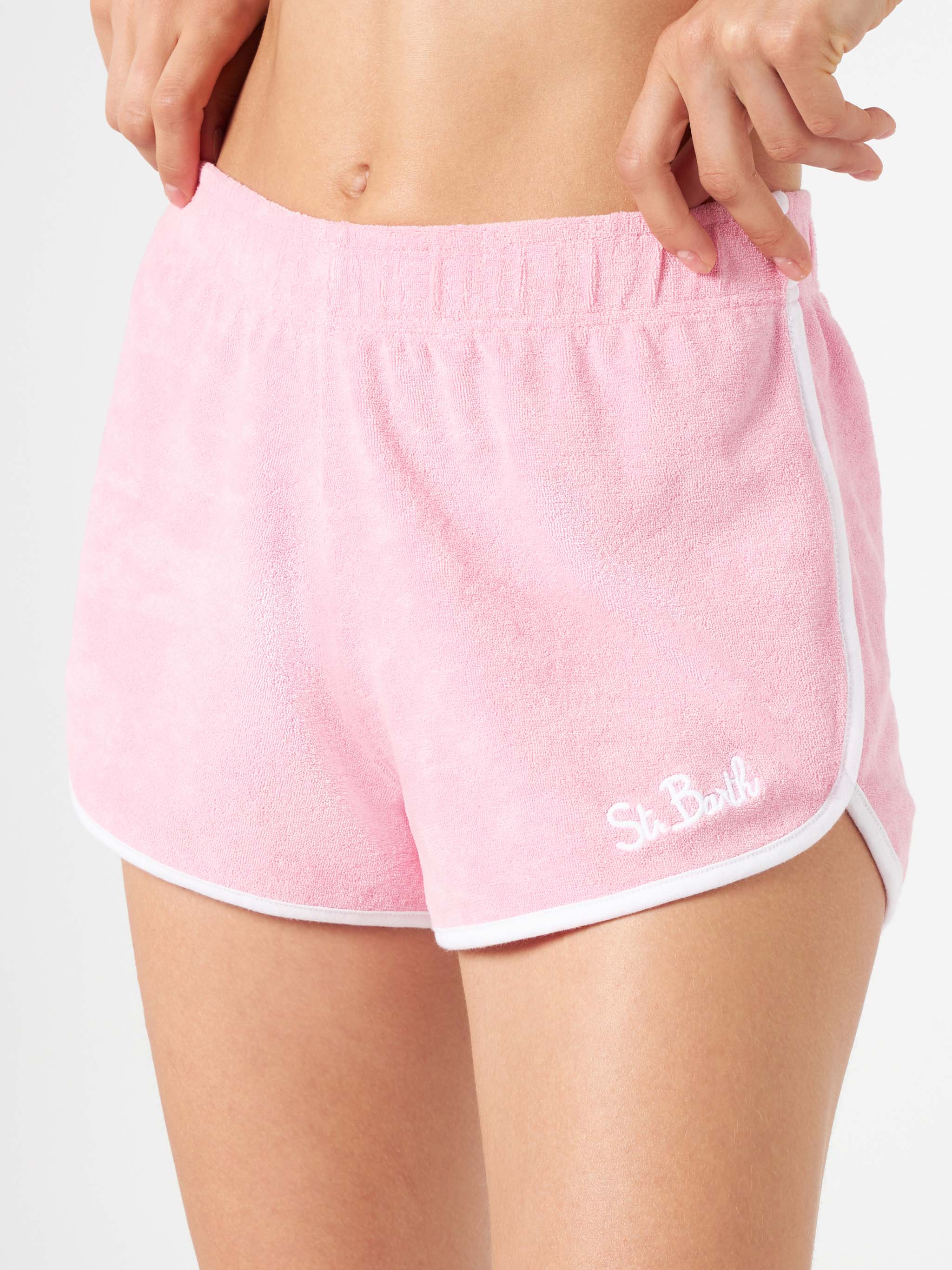 Francine pink terry shorts with piping | Special Edition - Image 3