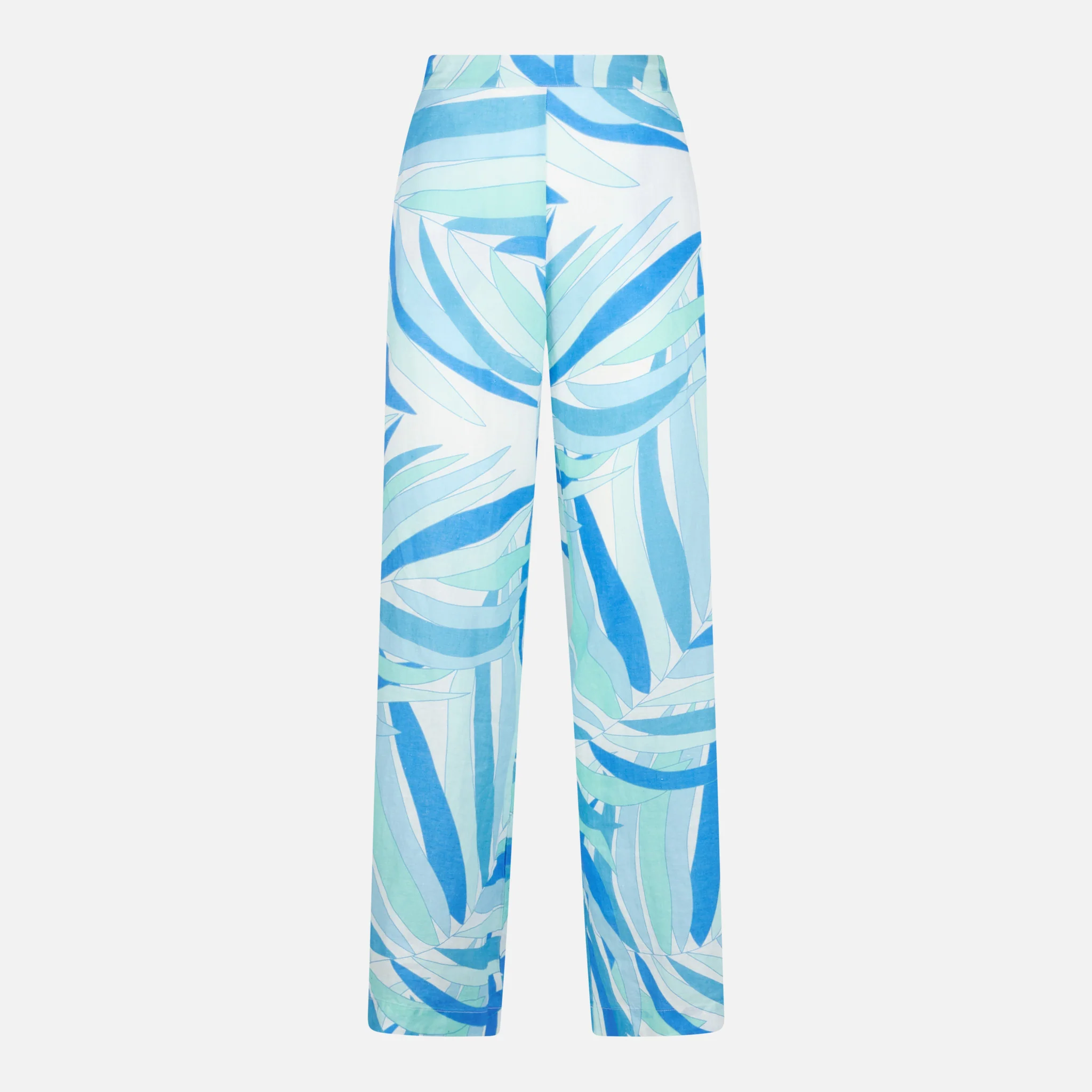 Light blue Taryn linen pants with palm print - Image 5