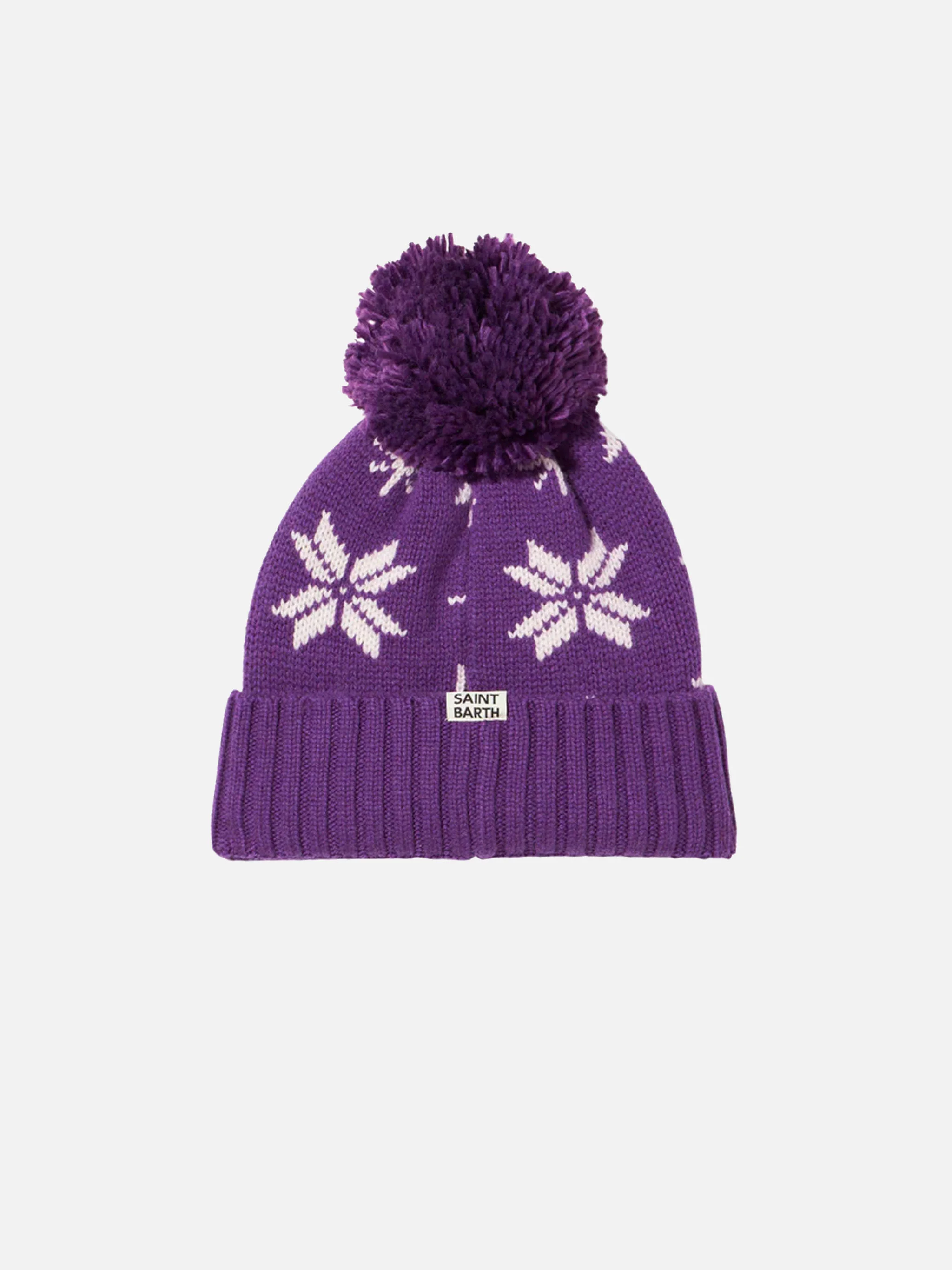 Holden purple knit beanie with Norwegian pattern - Image 2