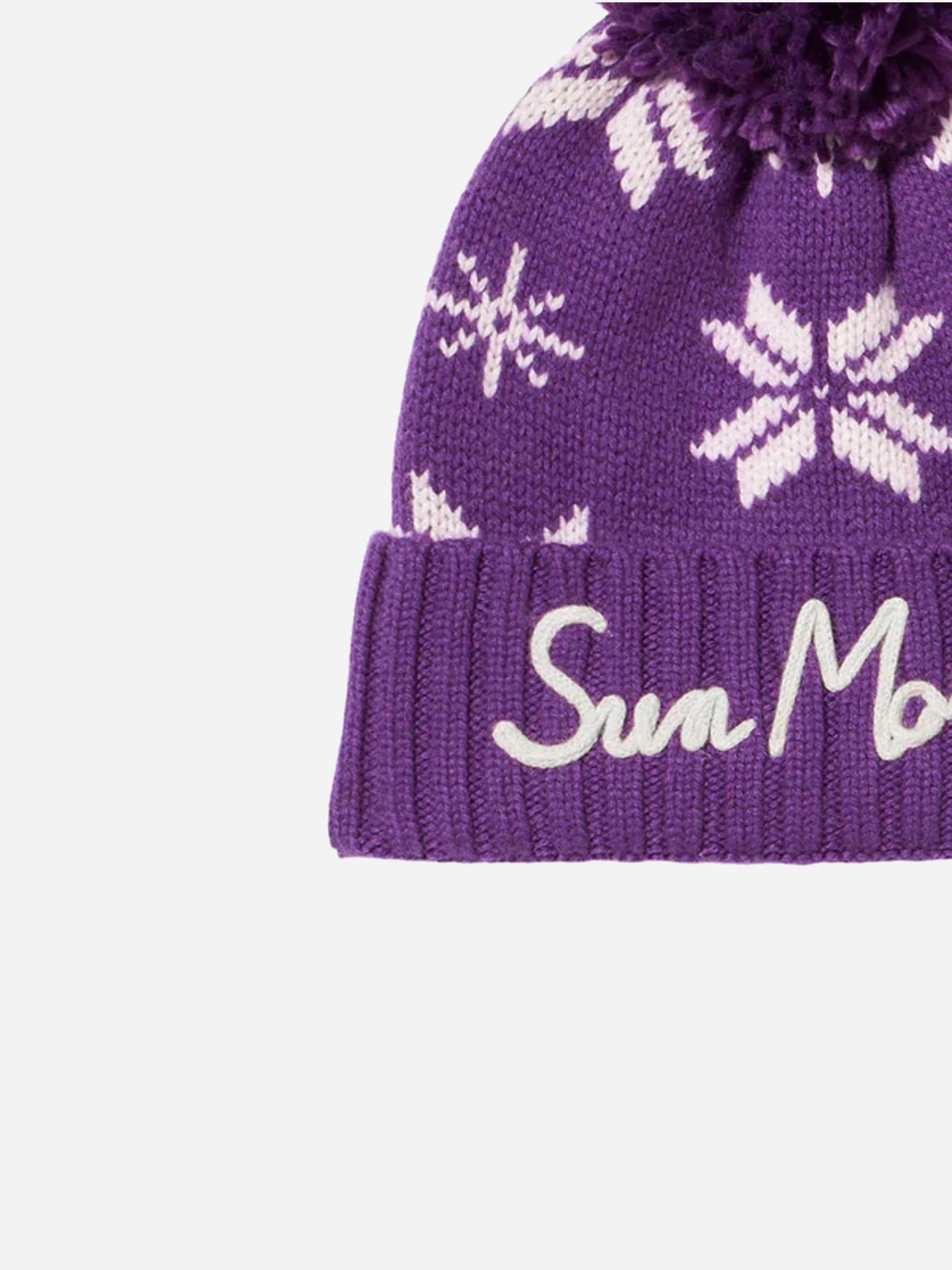 Holden purple knit beanie with Norwegian pattern - Image 4