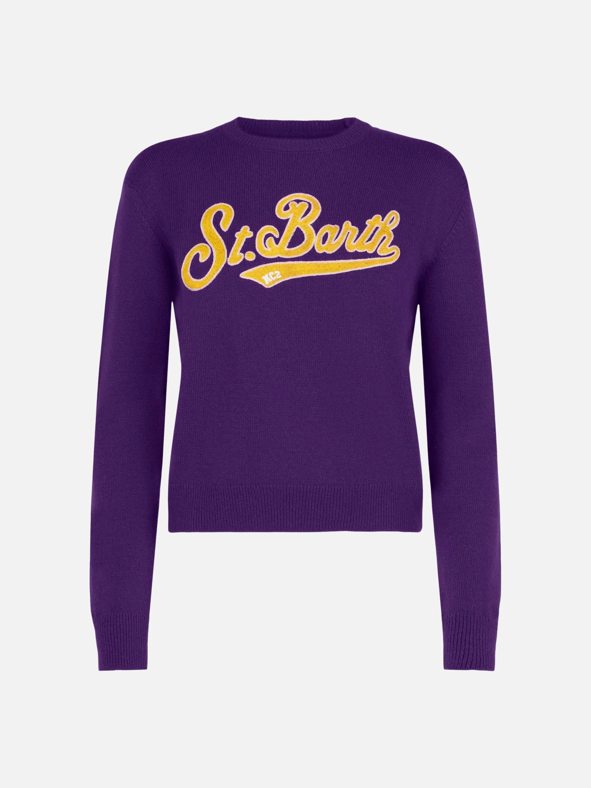 Purple New Queen cropped sweater with logo - Image 4