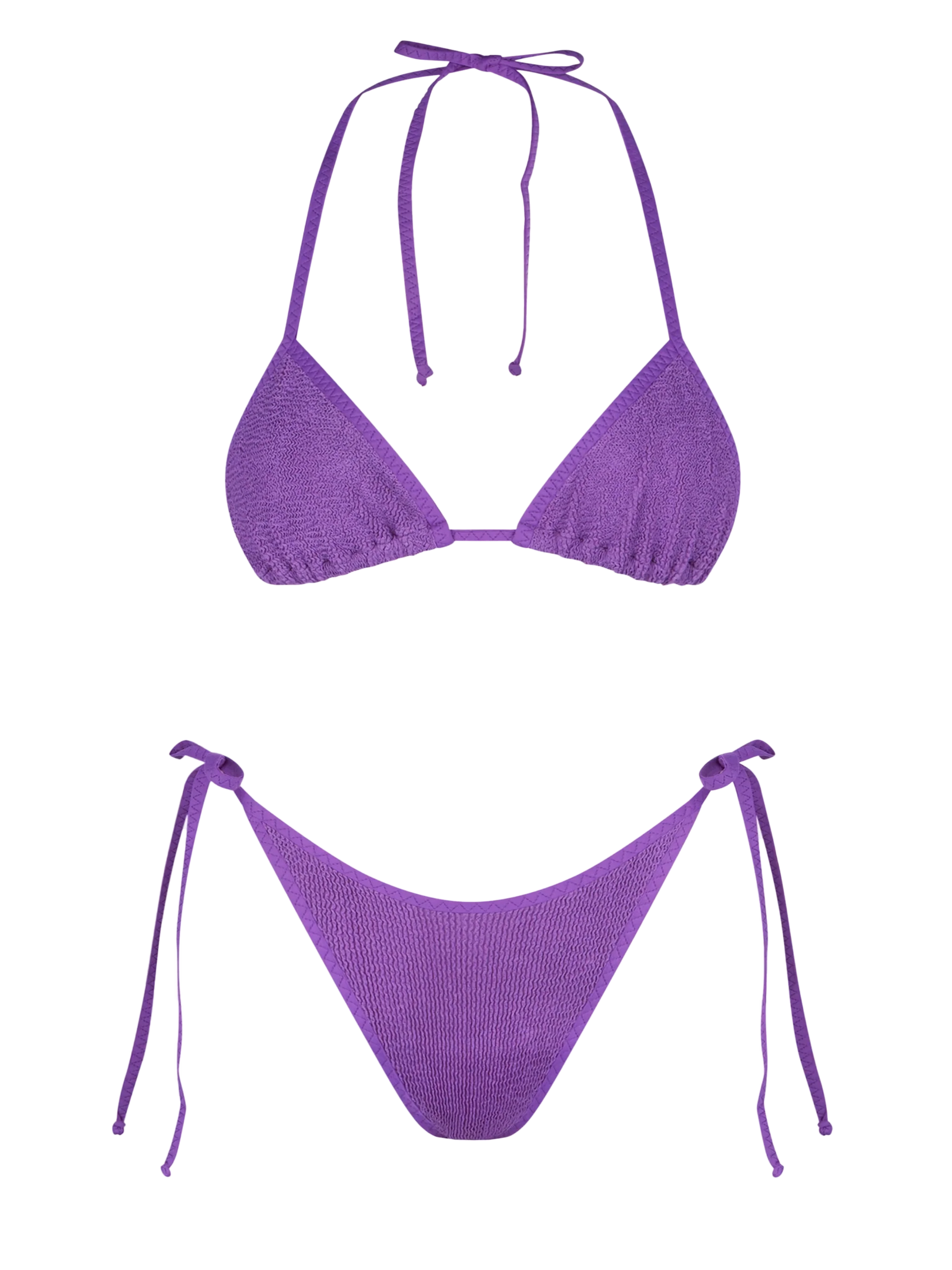 Leah Norah purple crinkle triangle bikini