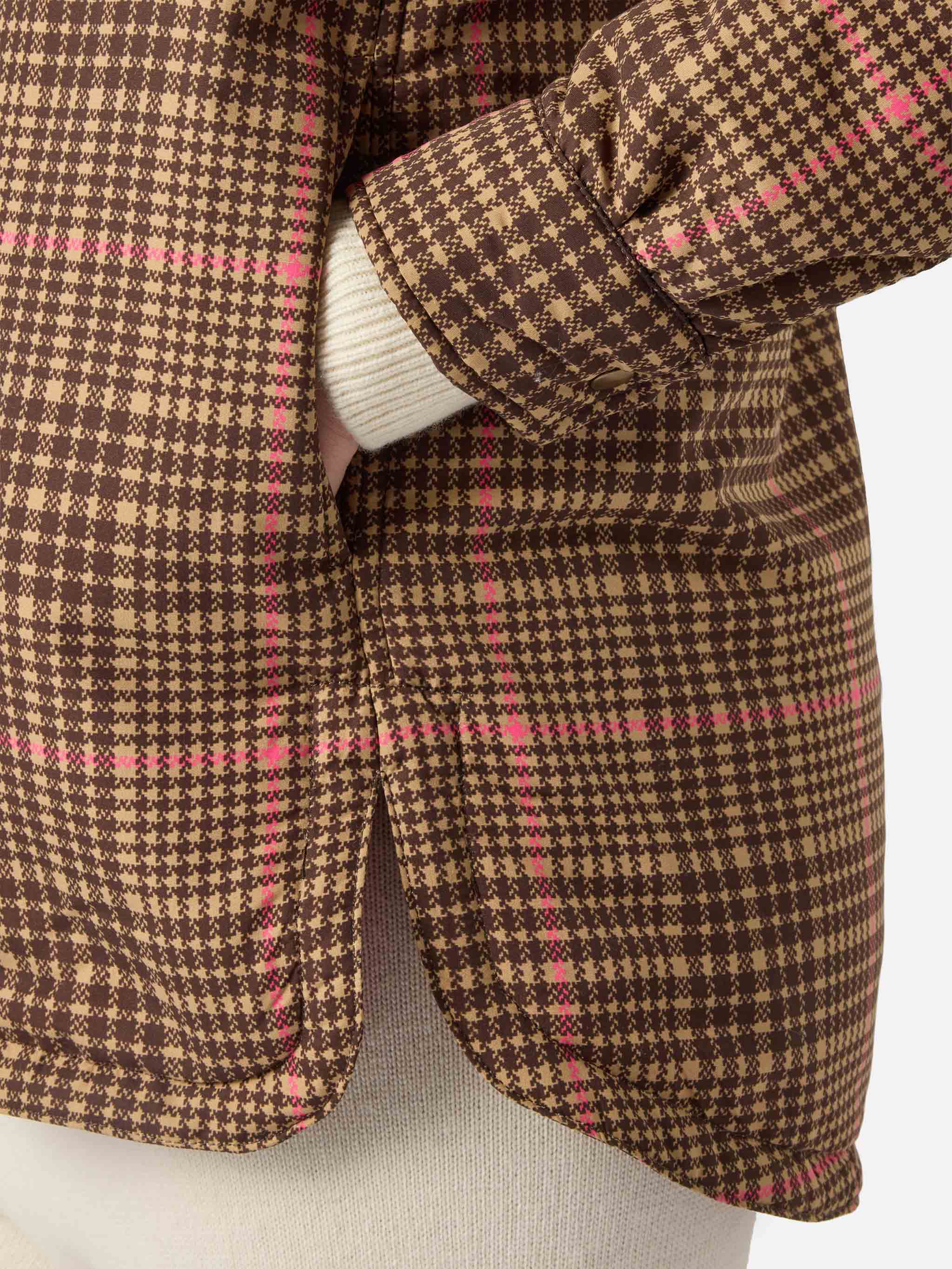 Quilted padded lightweight jacket Kimmy with pied de poule print - Image 5