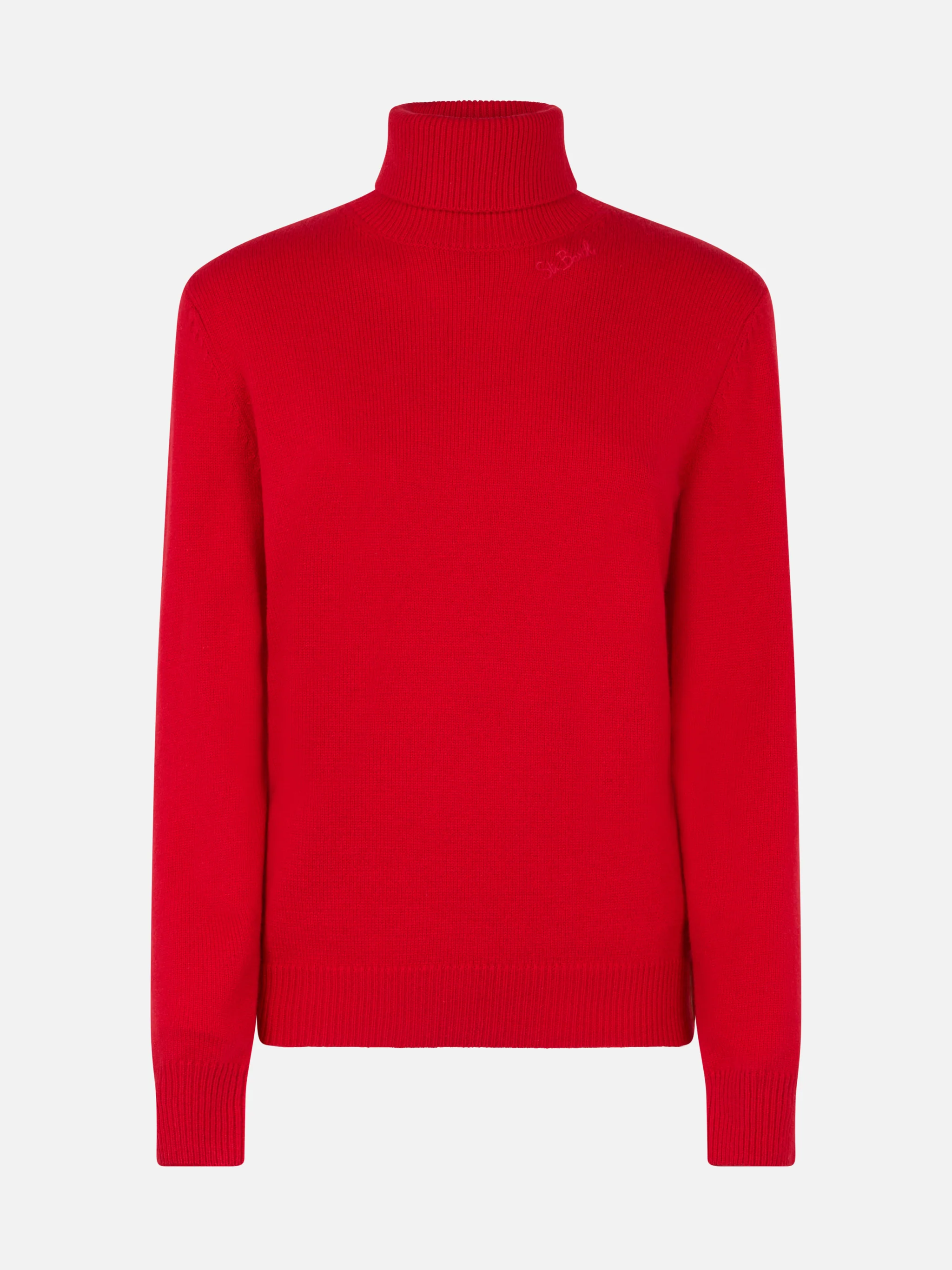 Red turtleneck Moody in BLENDED CASHMERE - Image 4