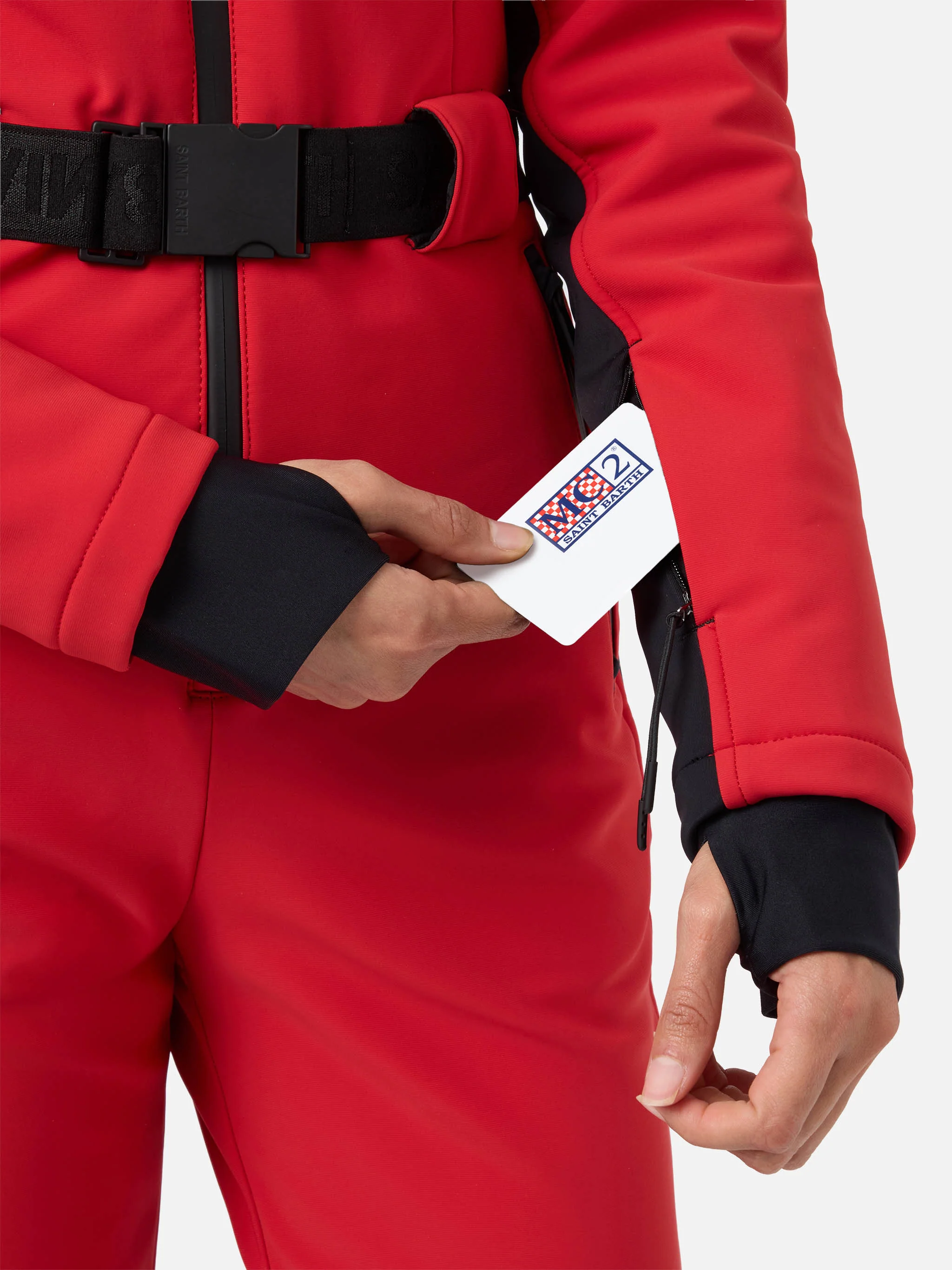 Garmisch red ski suit with RECCO® technology - Image 5