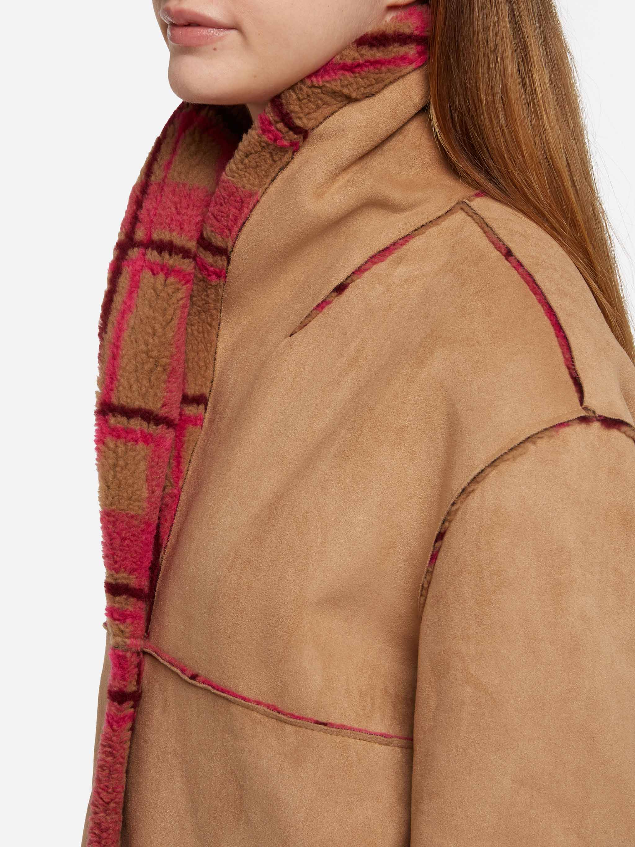 Dorys reversible shearling effect tartan jacket - Image 2