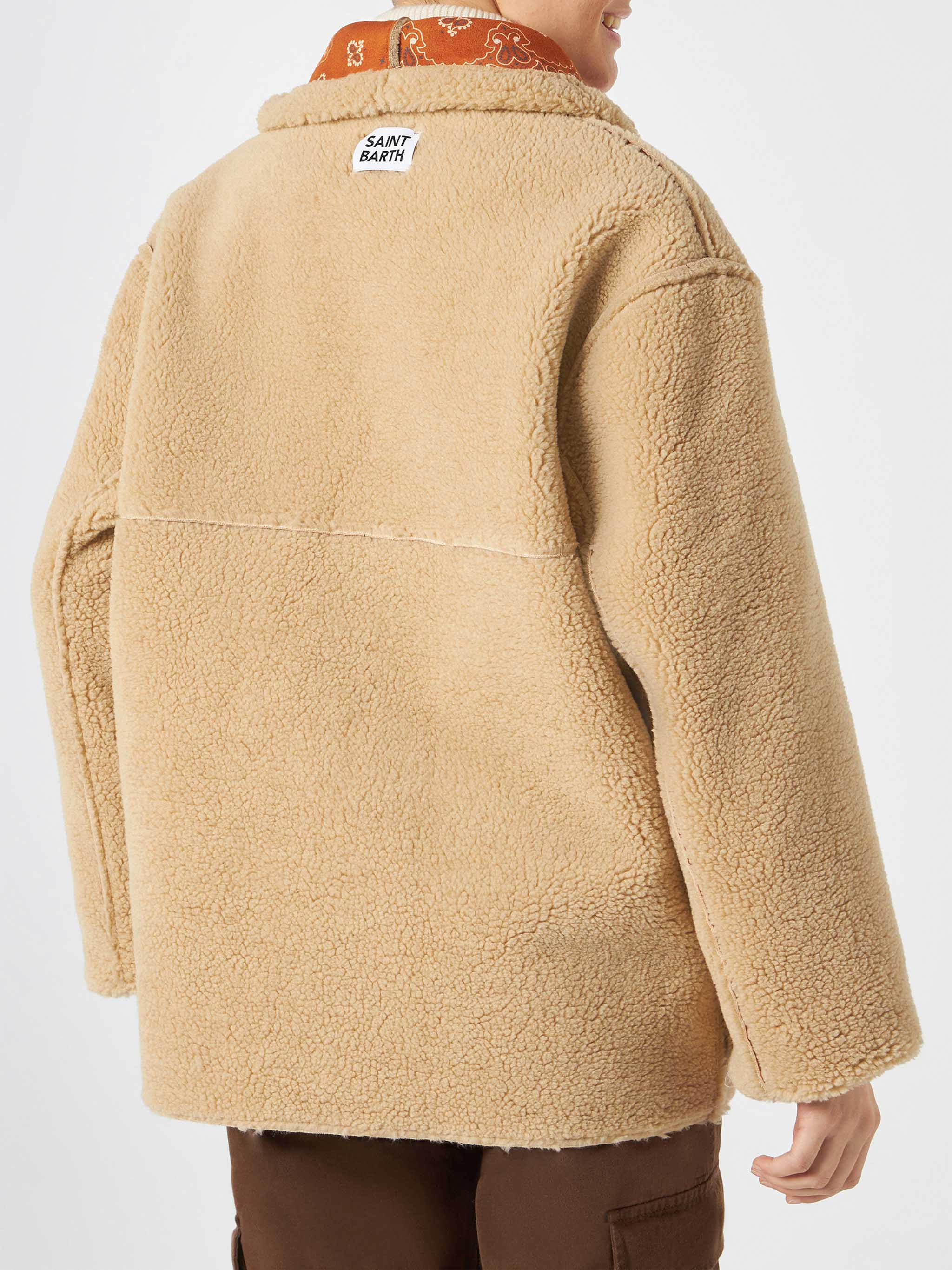 Dorys reversible shearling jacket with bandana print - Image 4