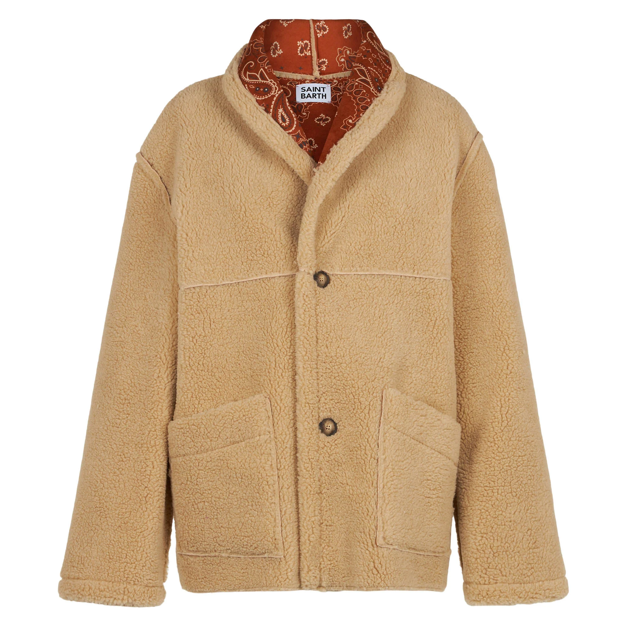 Dorys reversible shearling jacket with bandana print - Image 6