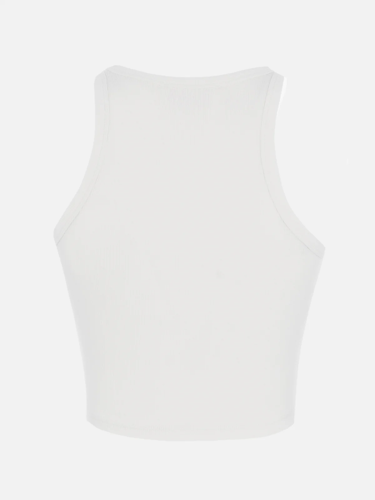 Blue white ribbed cotton tank top with St. Barth Beach Club embroidery - Image 5