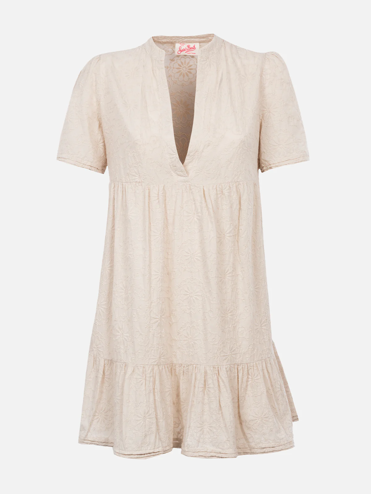 Siara black Sangallo cotton short dress - Image 4