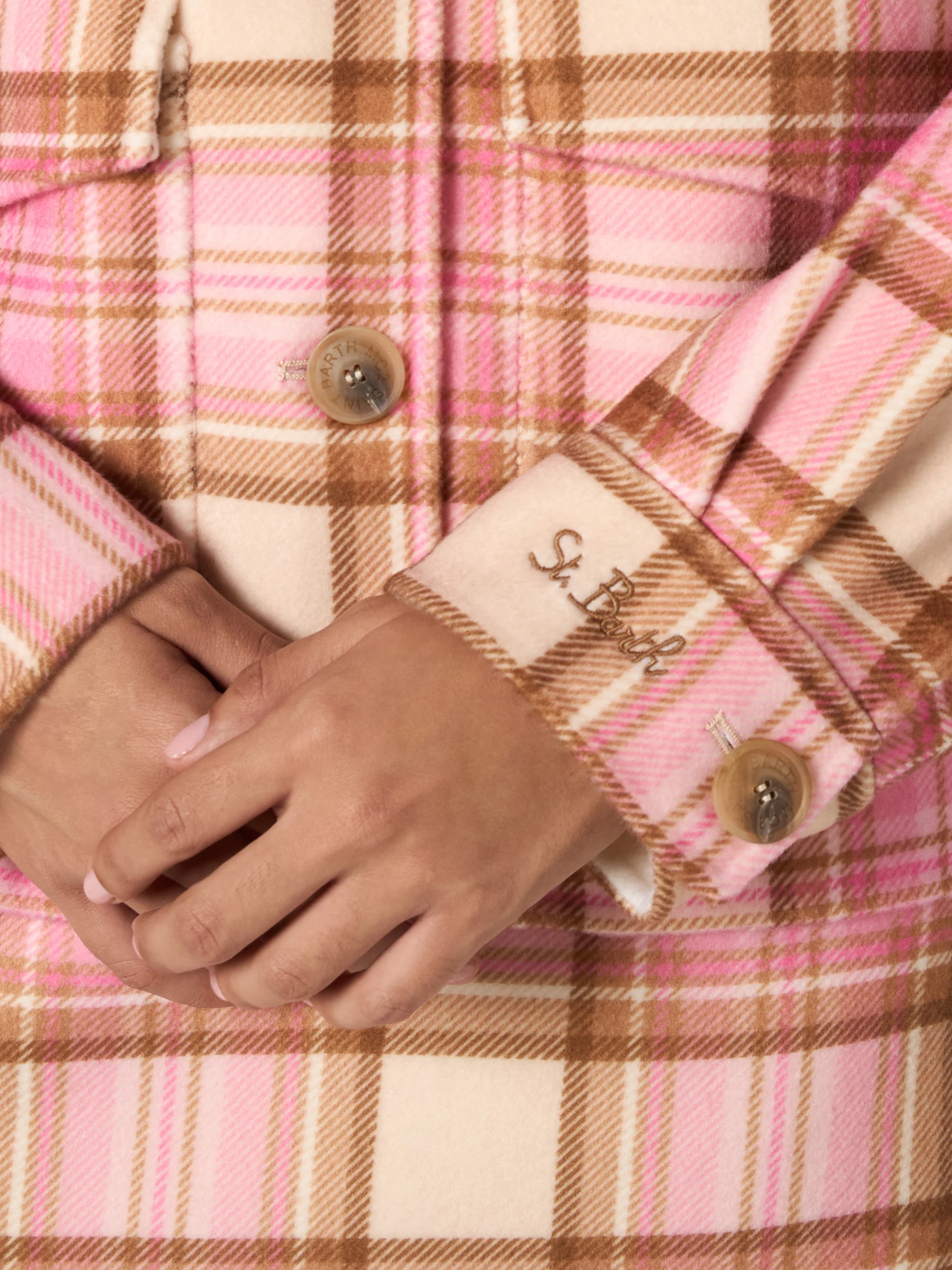 Bonnibell pink tartan wool effect jacket - Image 2