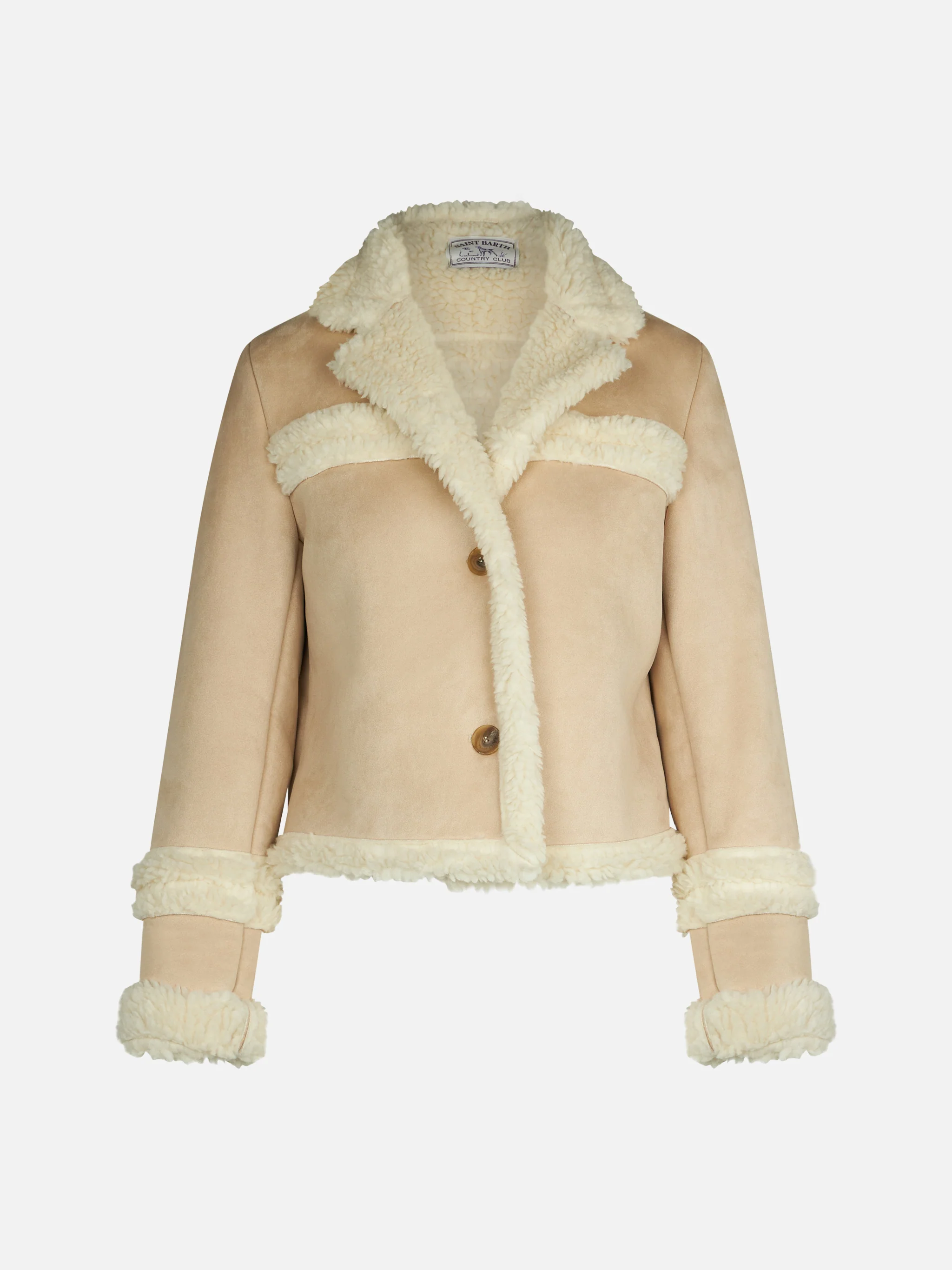 Hella beige shearling-effect jacket - Image 4