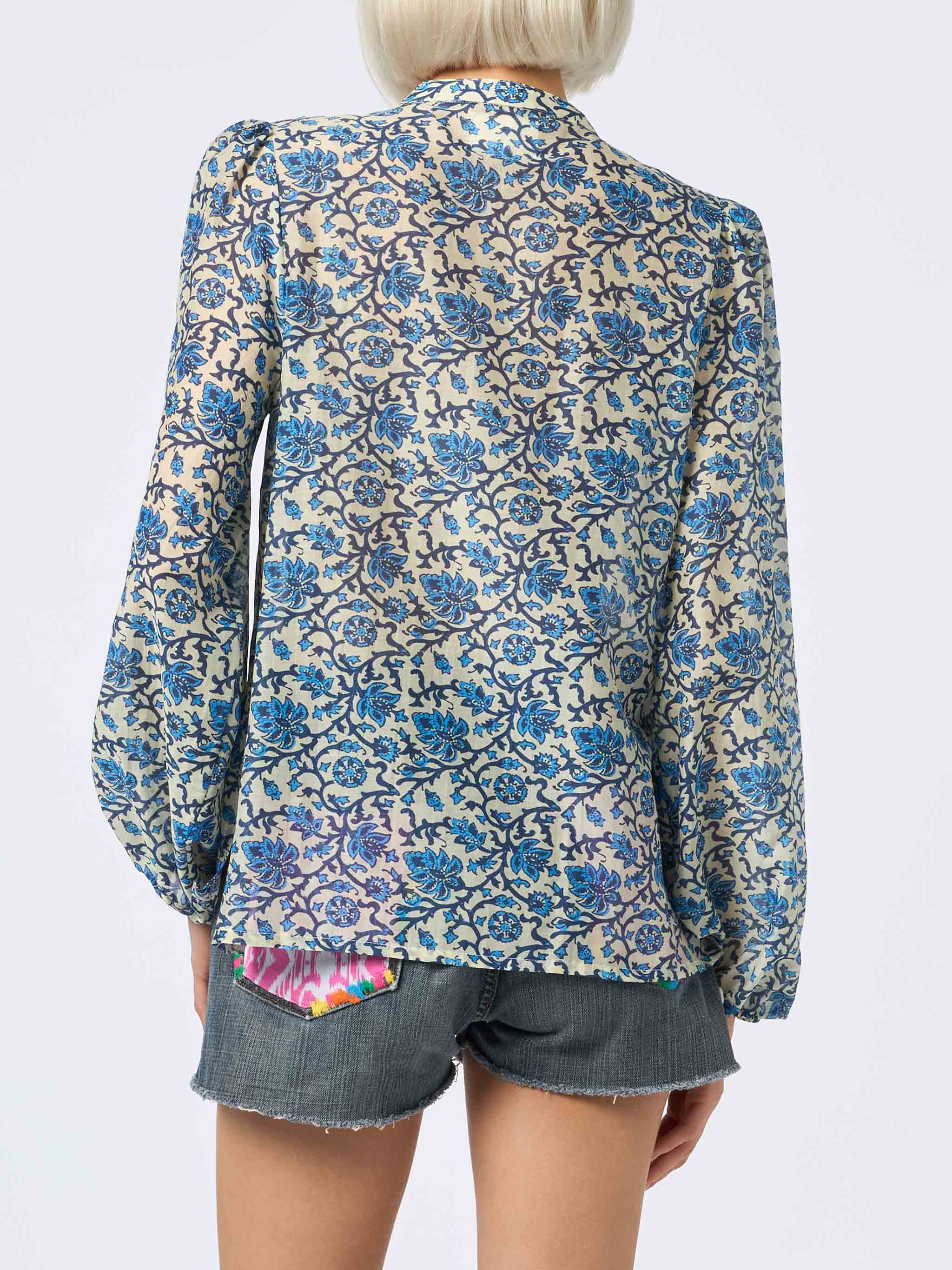 Ajrakh print silk voile Harper blouse - Image 3