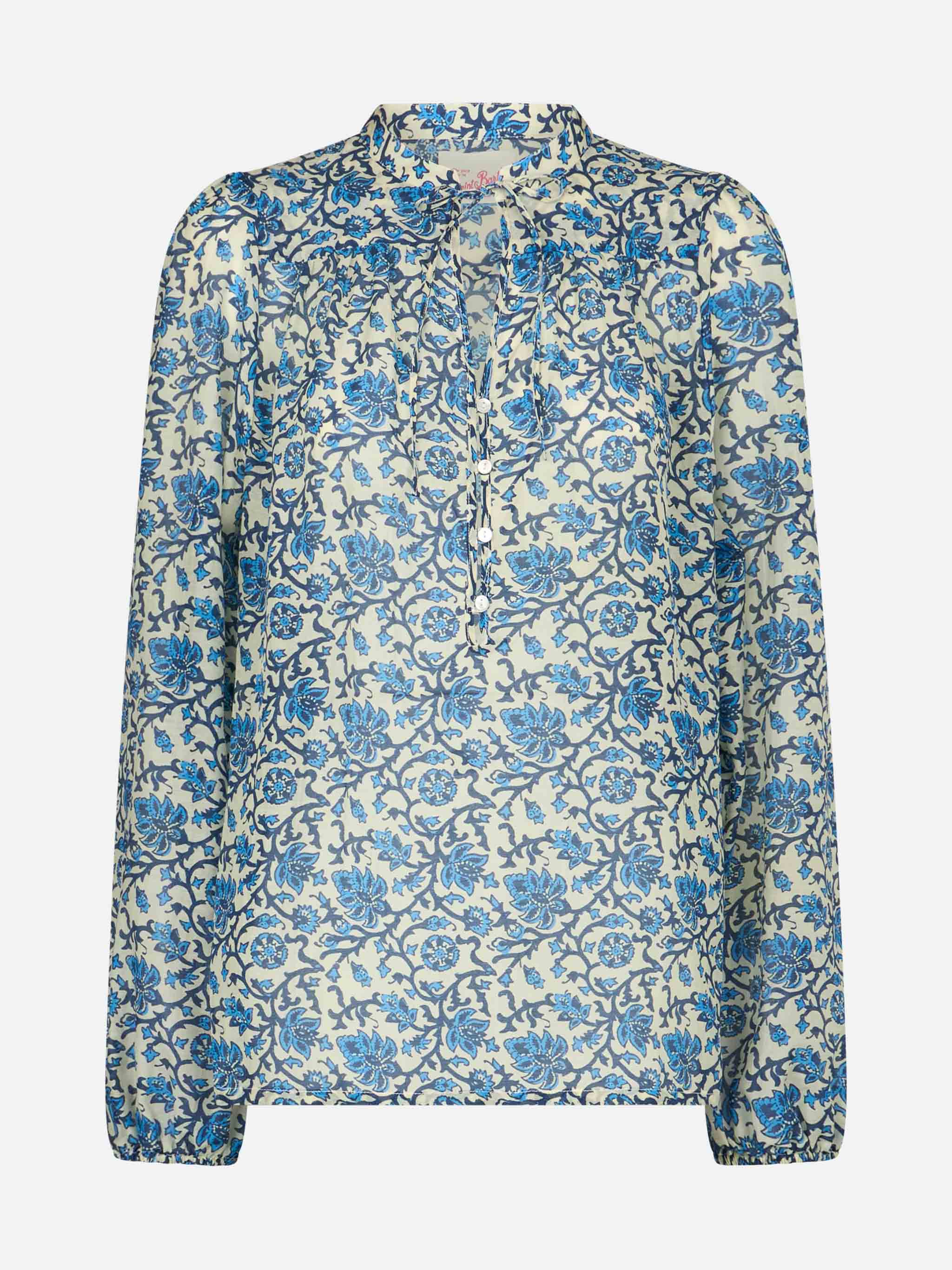 Ajrakh print silk voile Harper blouse - Image 5