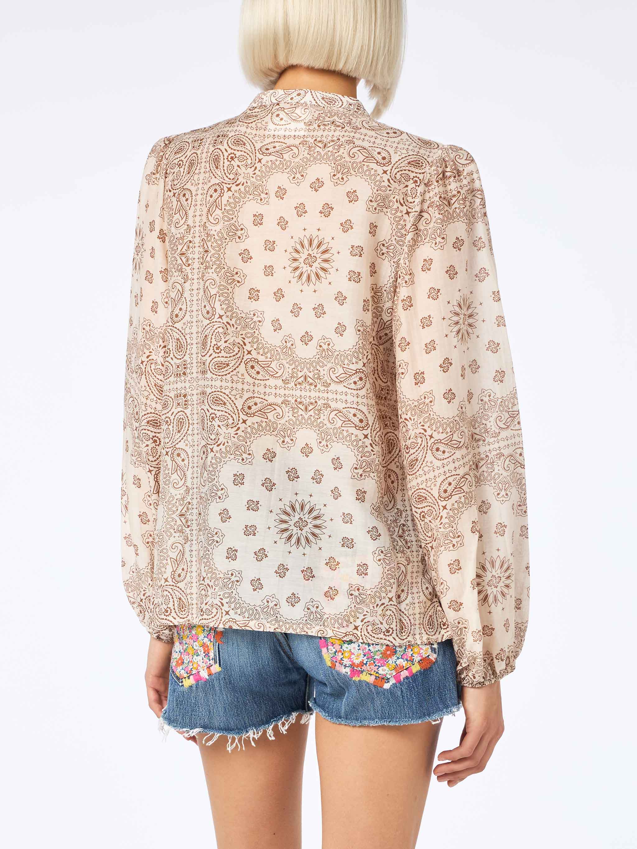 Harper silk blouse with bandanna print - Image 2