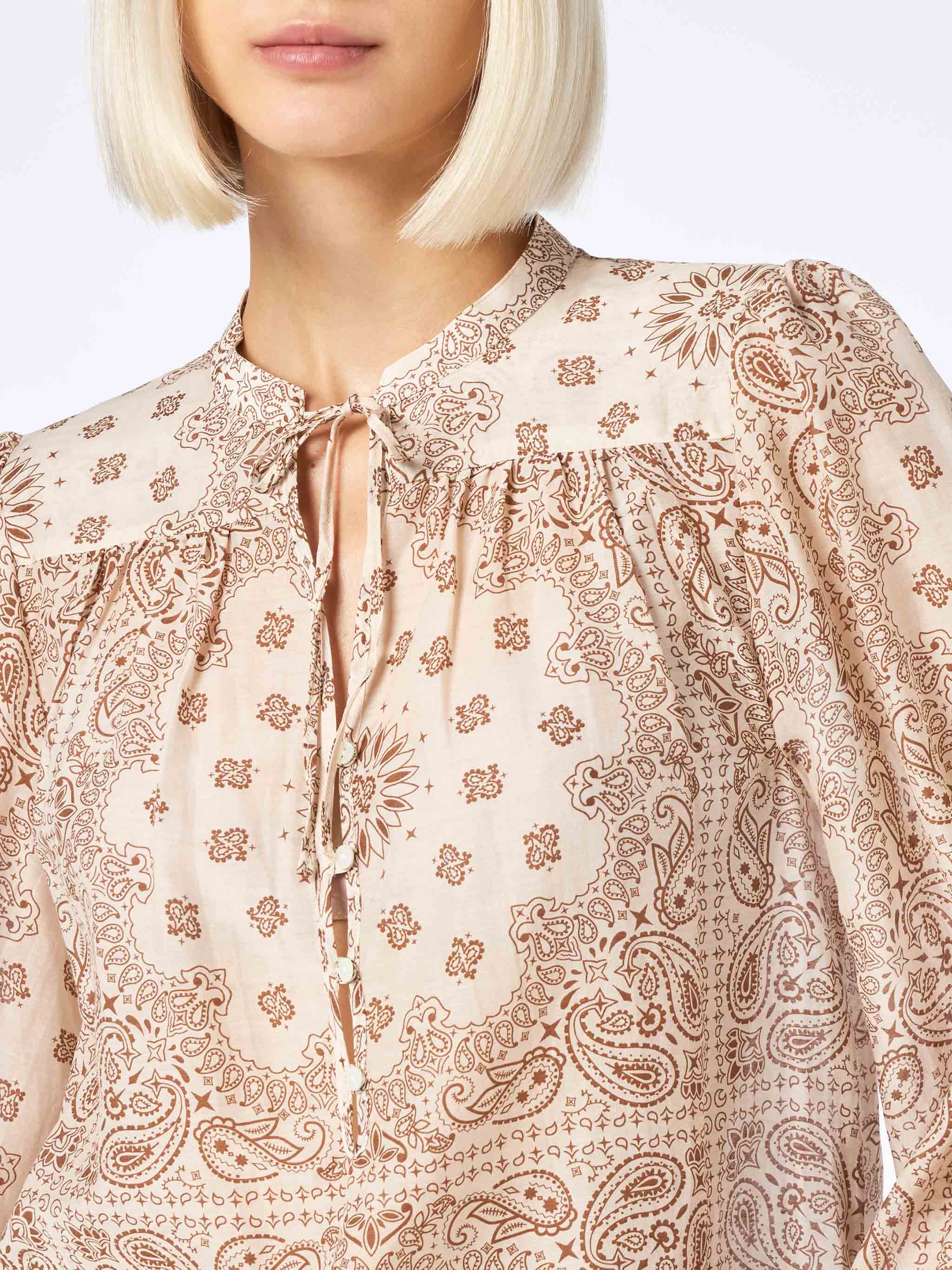 Harper silk blouse with bandanna print - Image 3