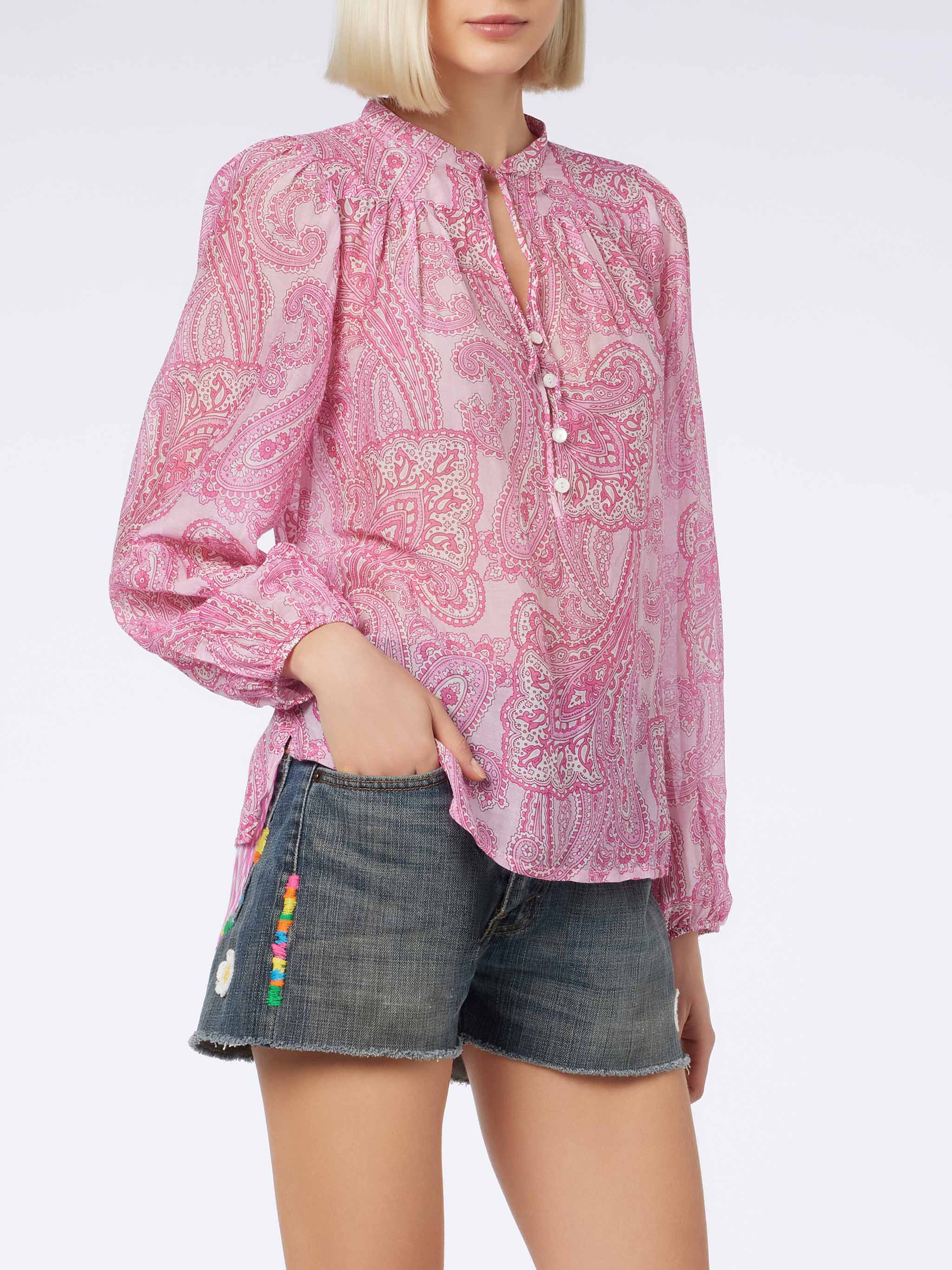 Harper silk voile blouse with paisley print - Image 2