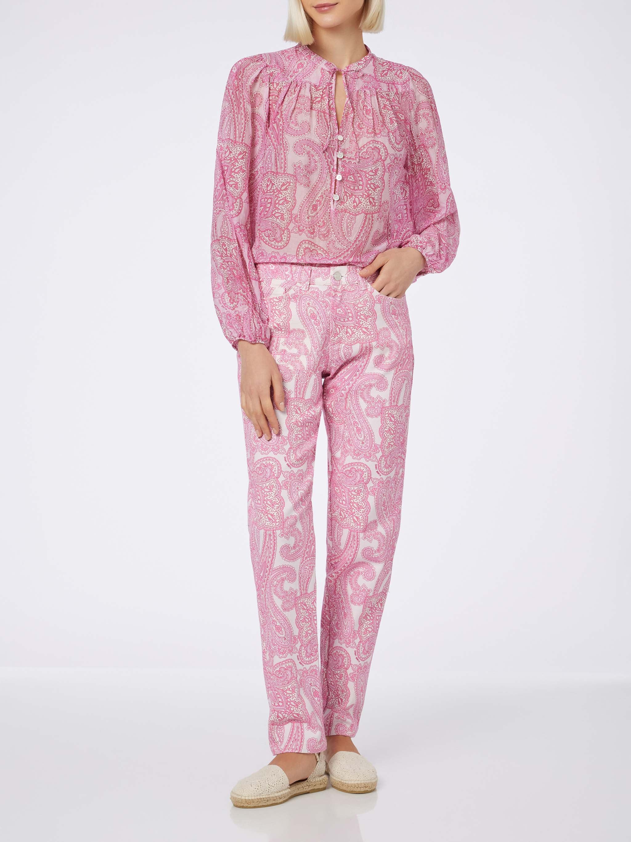 Harper silk voile blouse with paisley print - Image 4
