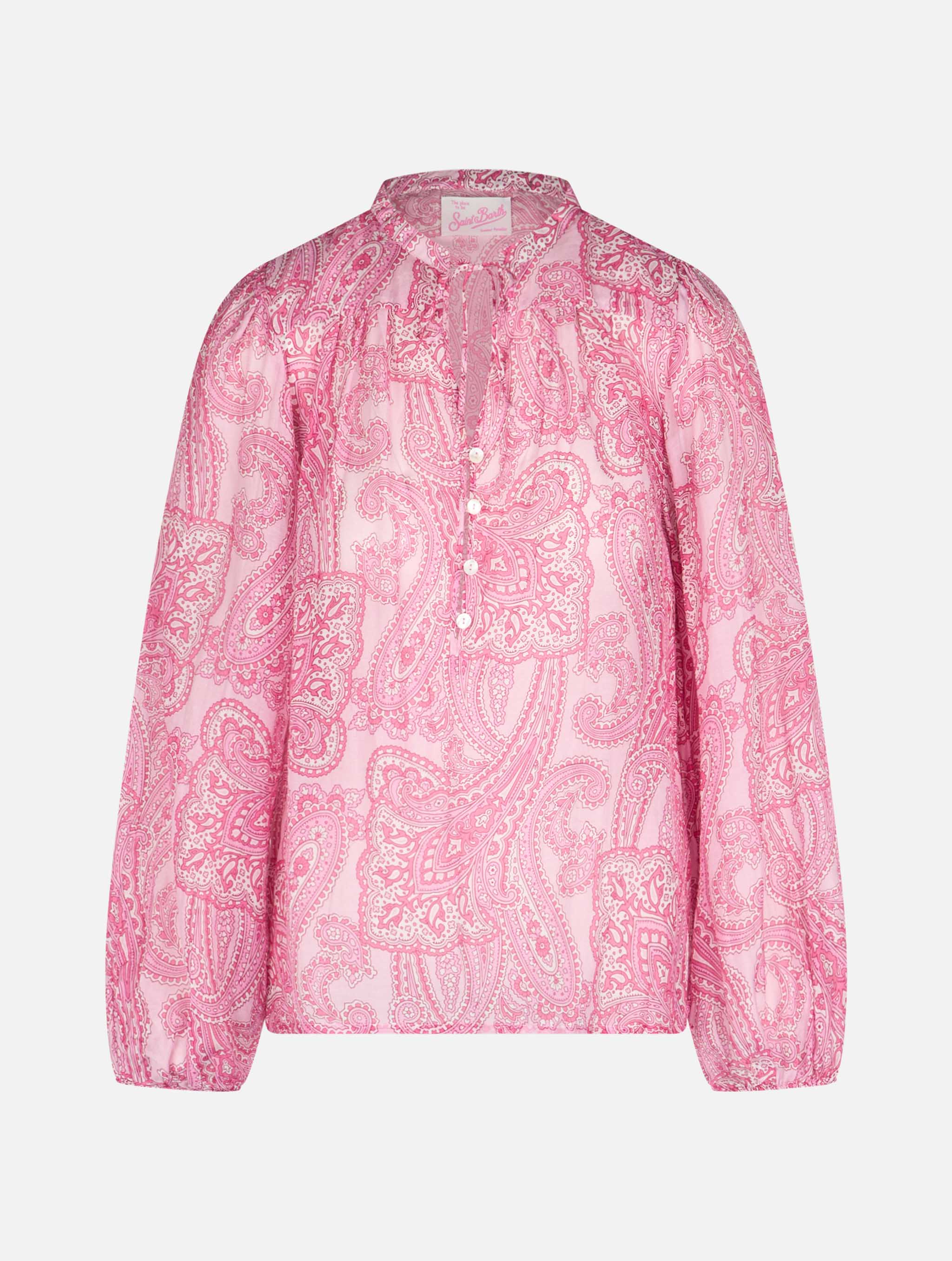 Harper silk voile blouse with paisley print - Image 6
