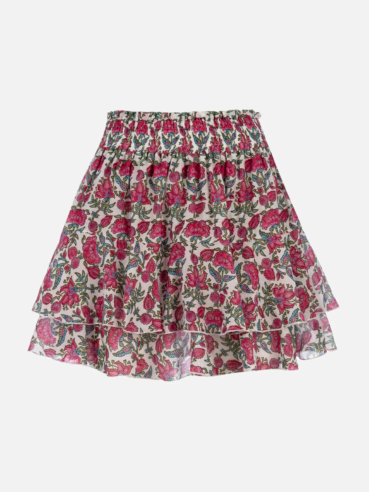 Eivissa floral silk voile mini skirt - Image 5