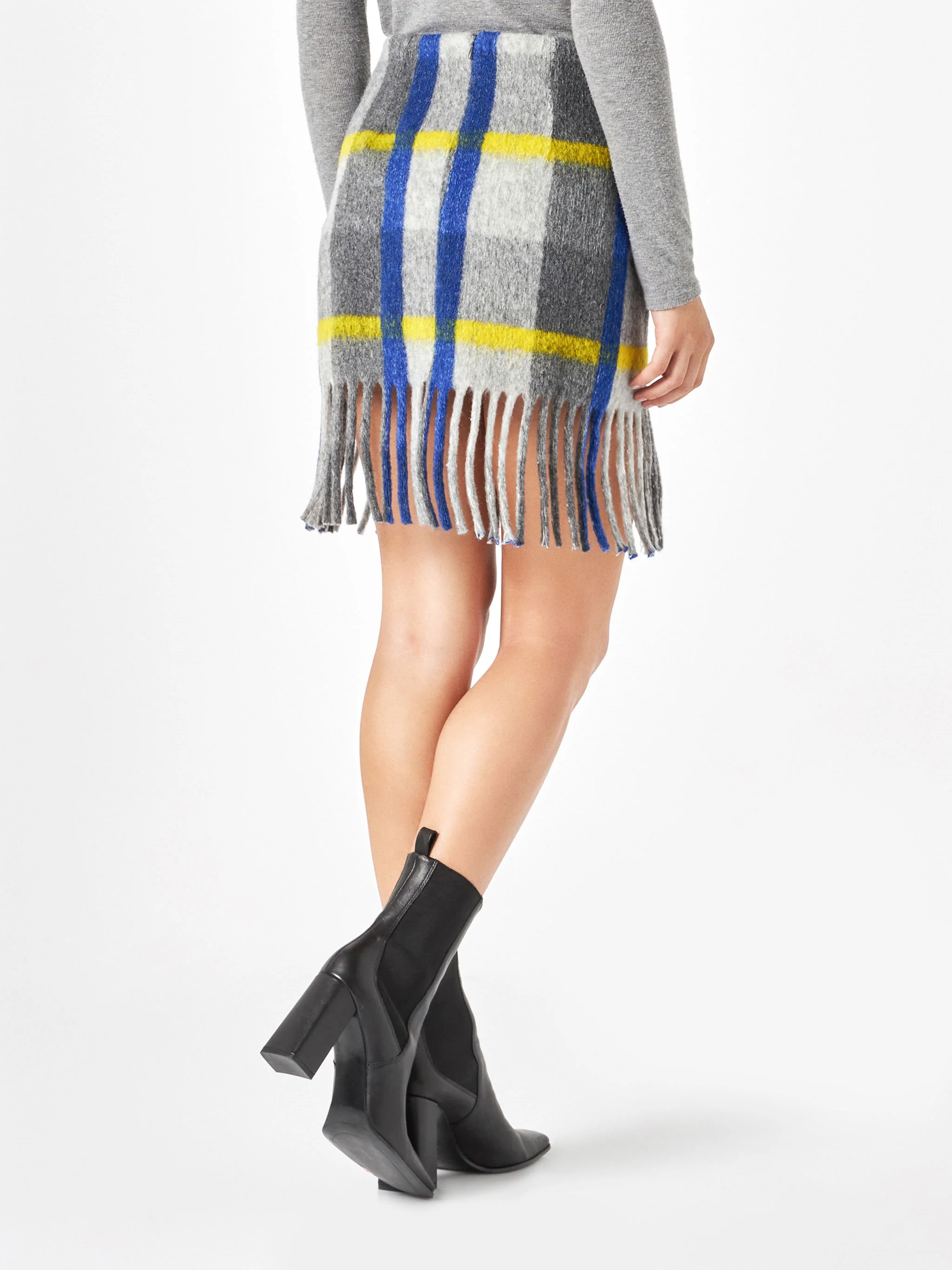 Katrine skirt with fringes and tartan pattern - Image 3