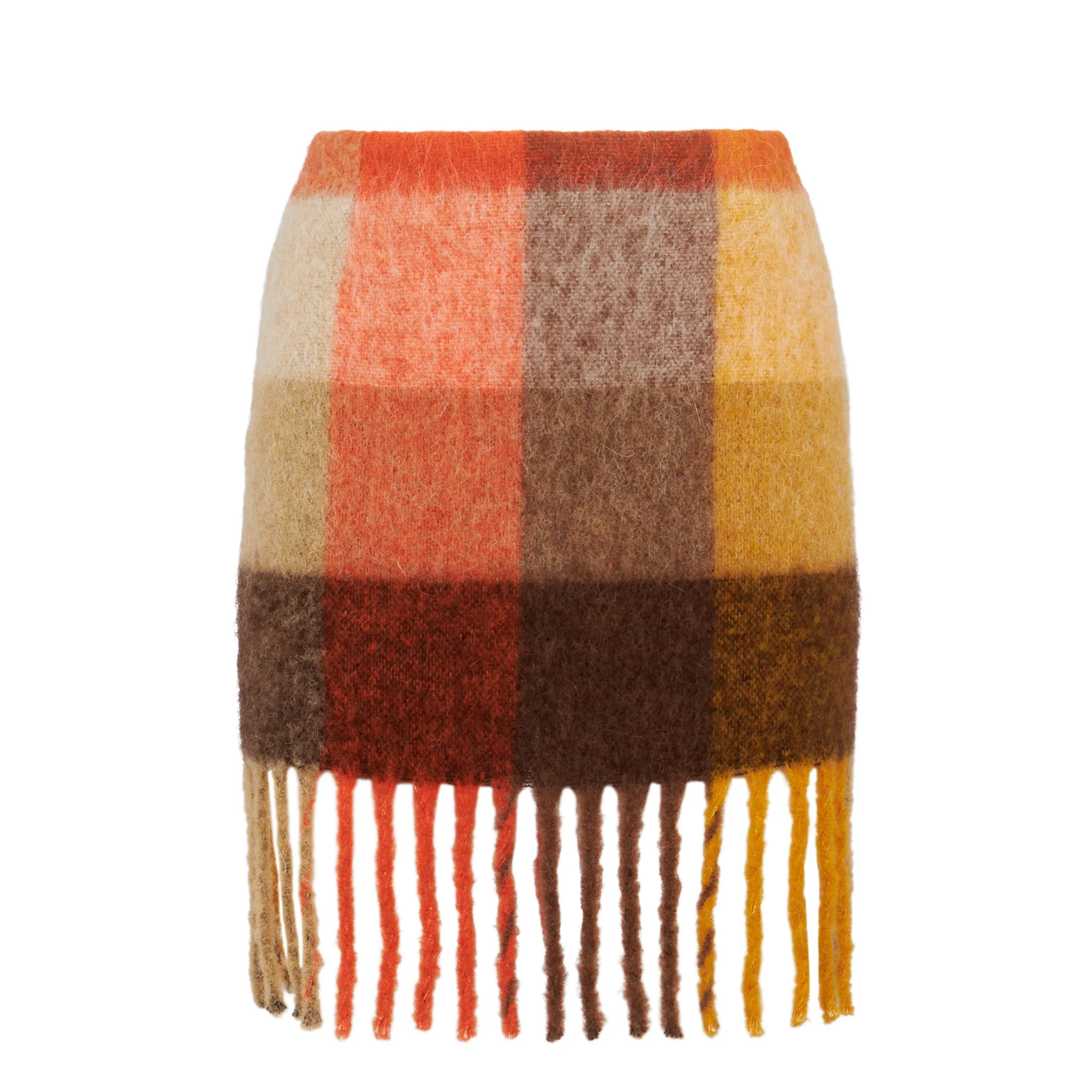 Katrine check skirt with fringes - Image 5