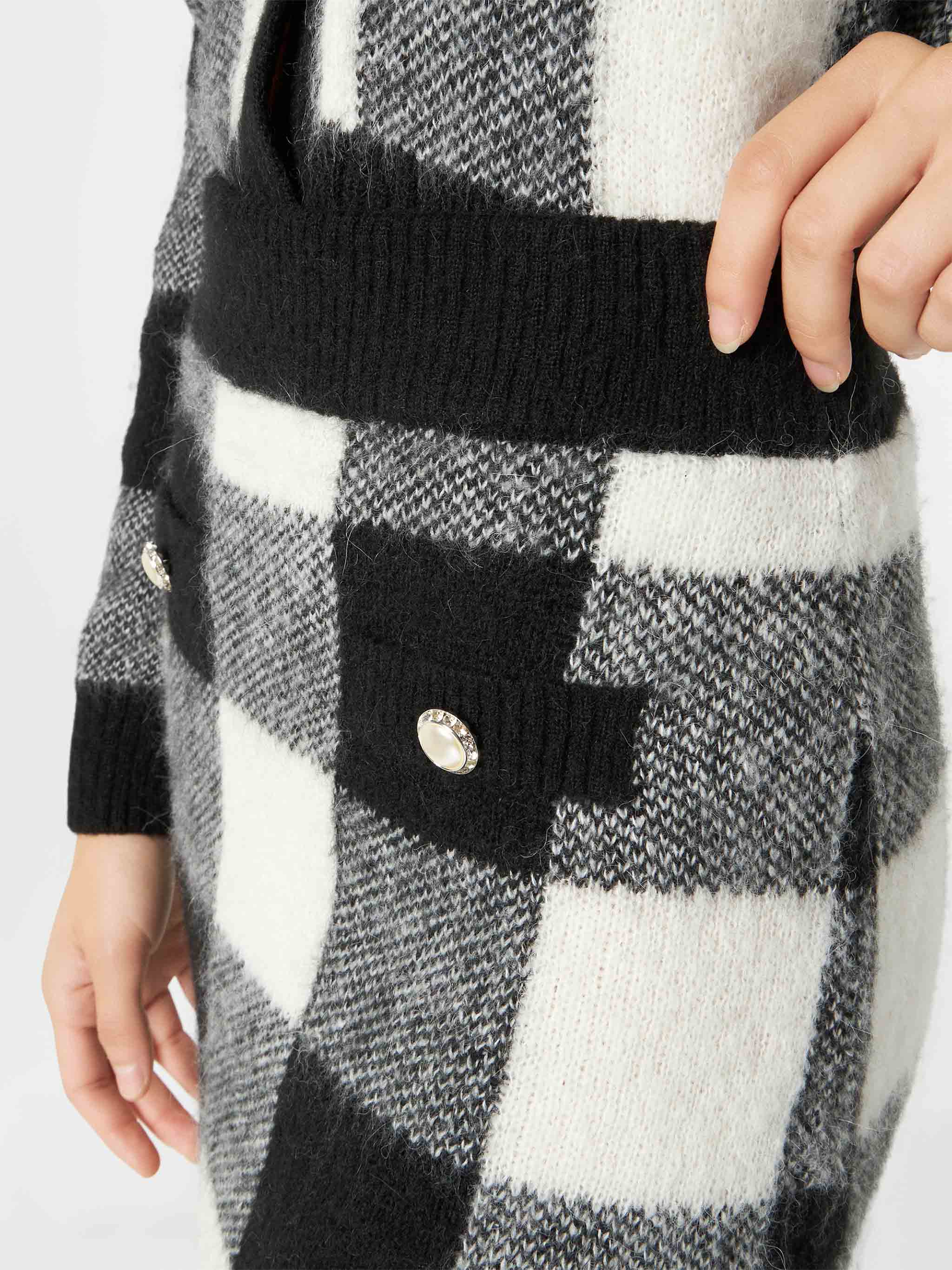 Chatel black and white vichy knitted skirt - Image 3