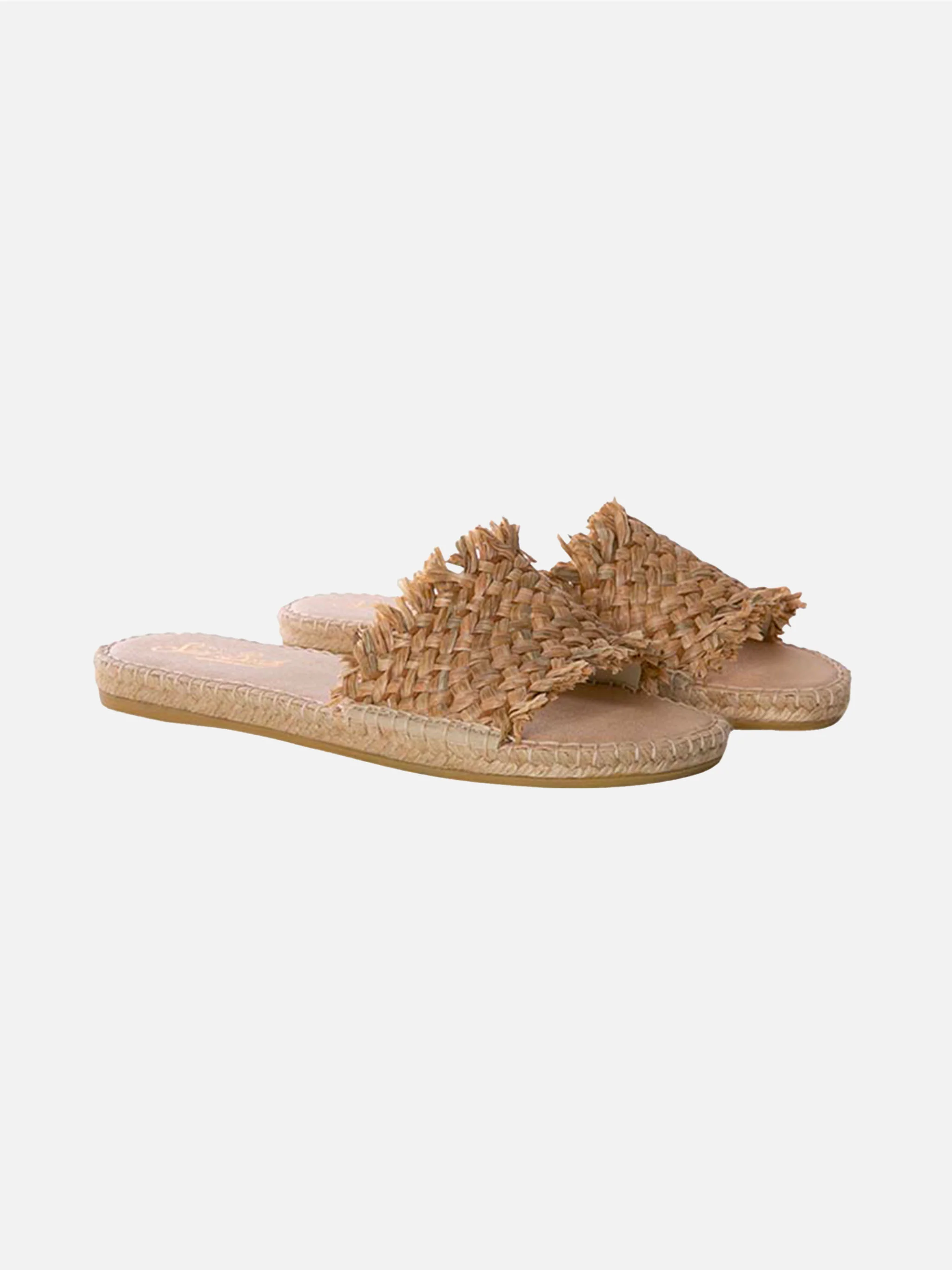 Natural Luz straw espadrilla slides