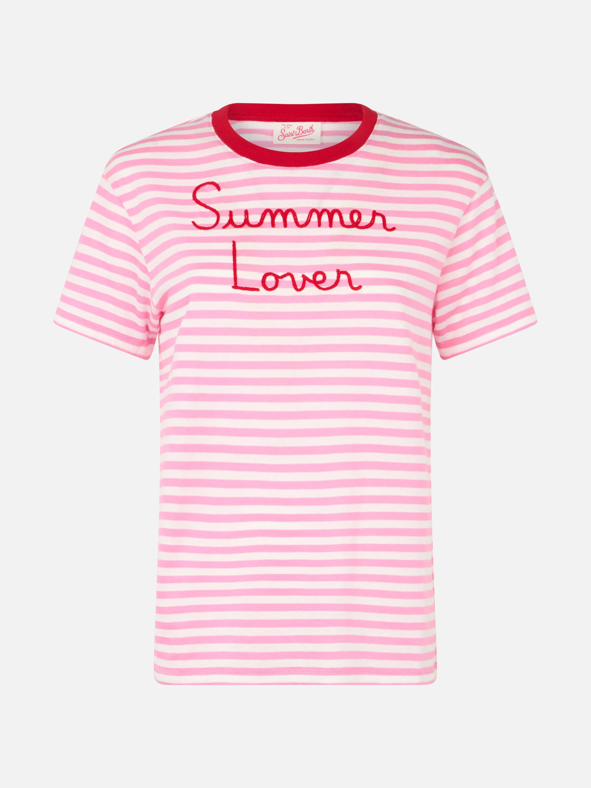 Striped Emilie cotton t-shirt with Summer Lover embroidery - Image 4