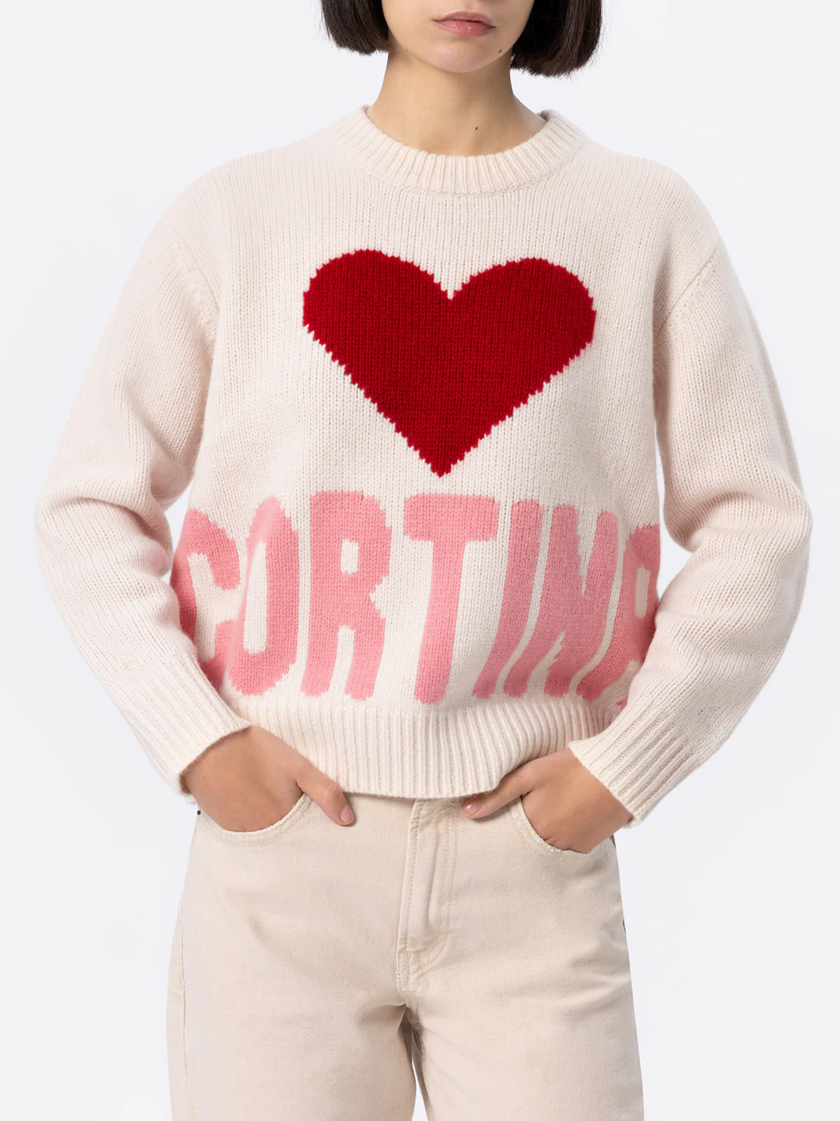 Kyla white Fair Isle Cortina sweater