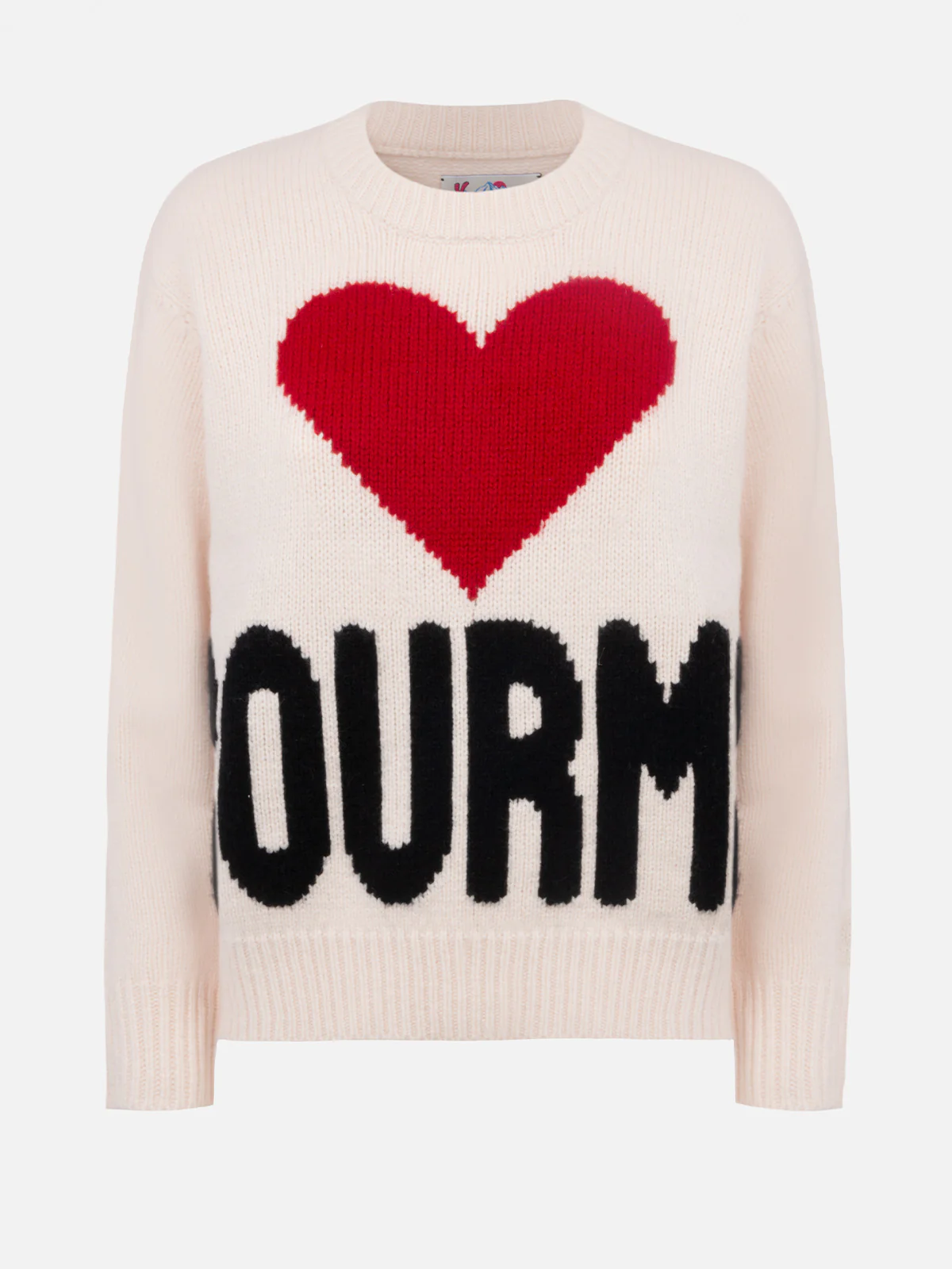 Kyla white alpaca blend sweater with Courma jacquard - Image 4