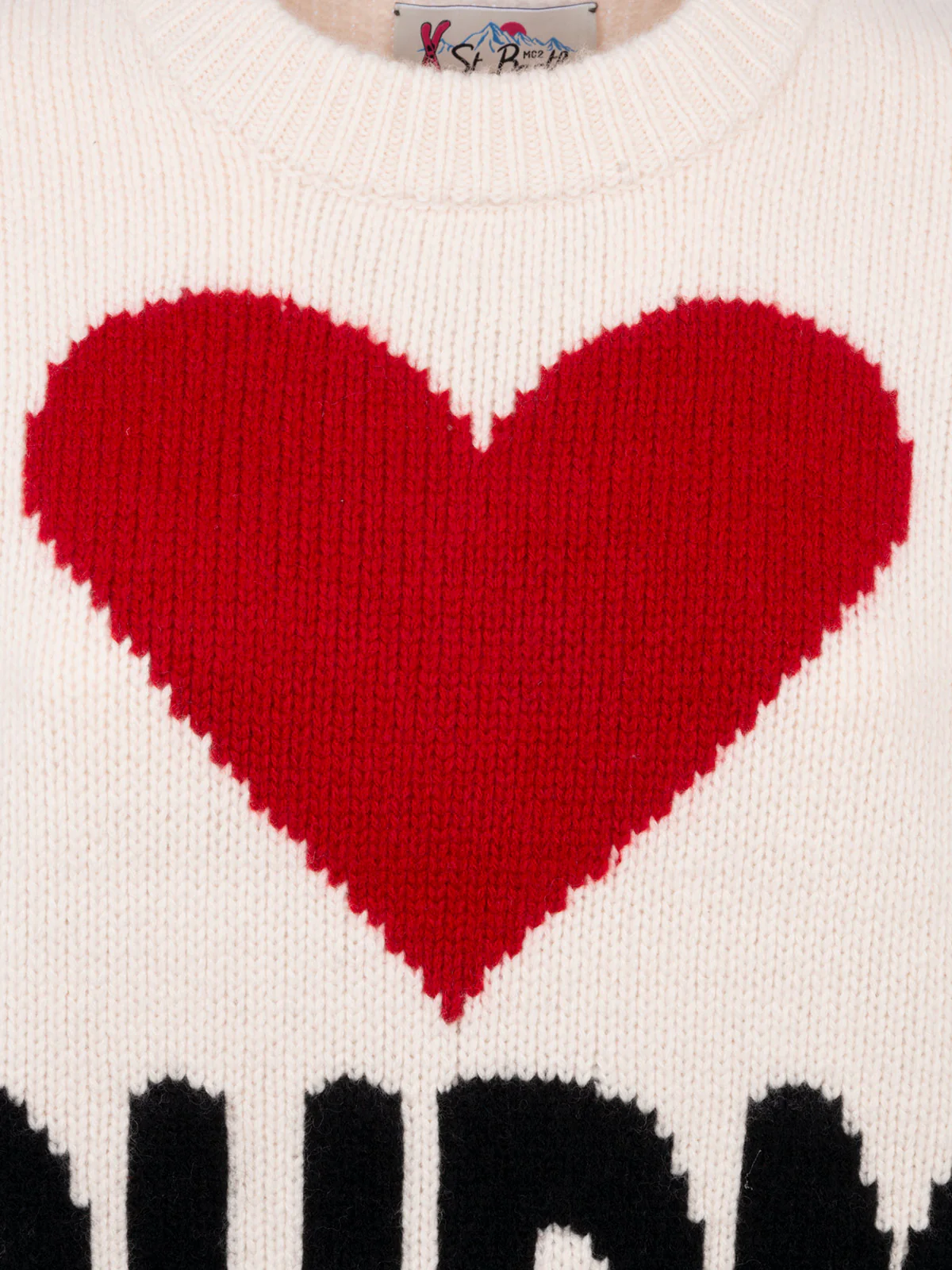 Kyla white alpaca blend sweater with Courma jacquard - Image 6