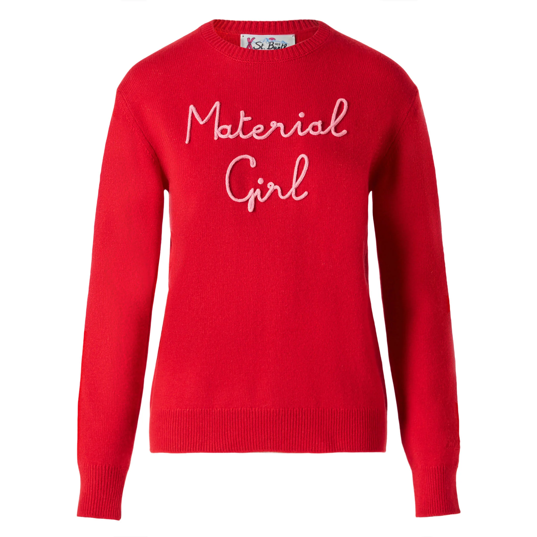 Blended cashmere crewneck with Material girl embroidery - Image 4