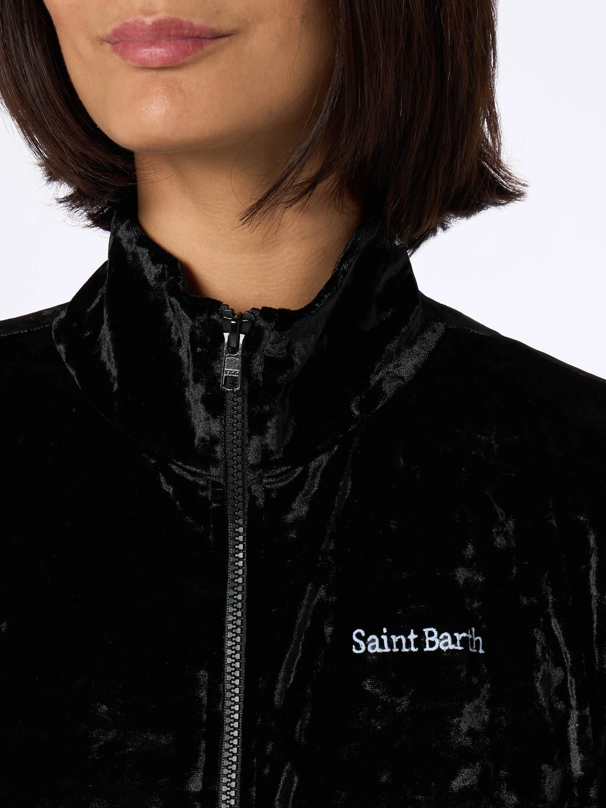 Miriam black chenille sweatshirt with embroidery - Image 2