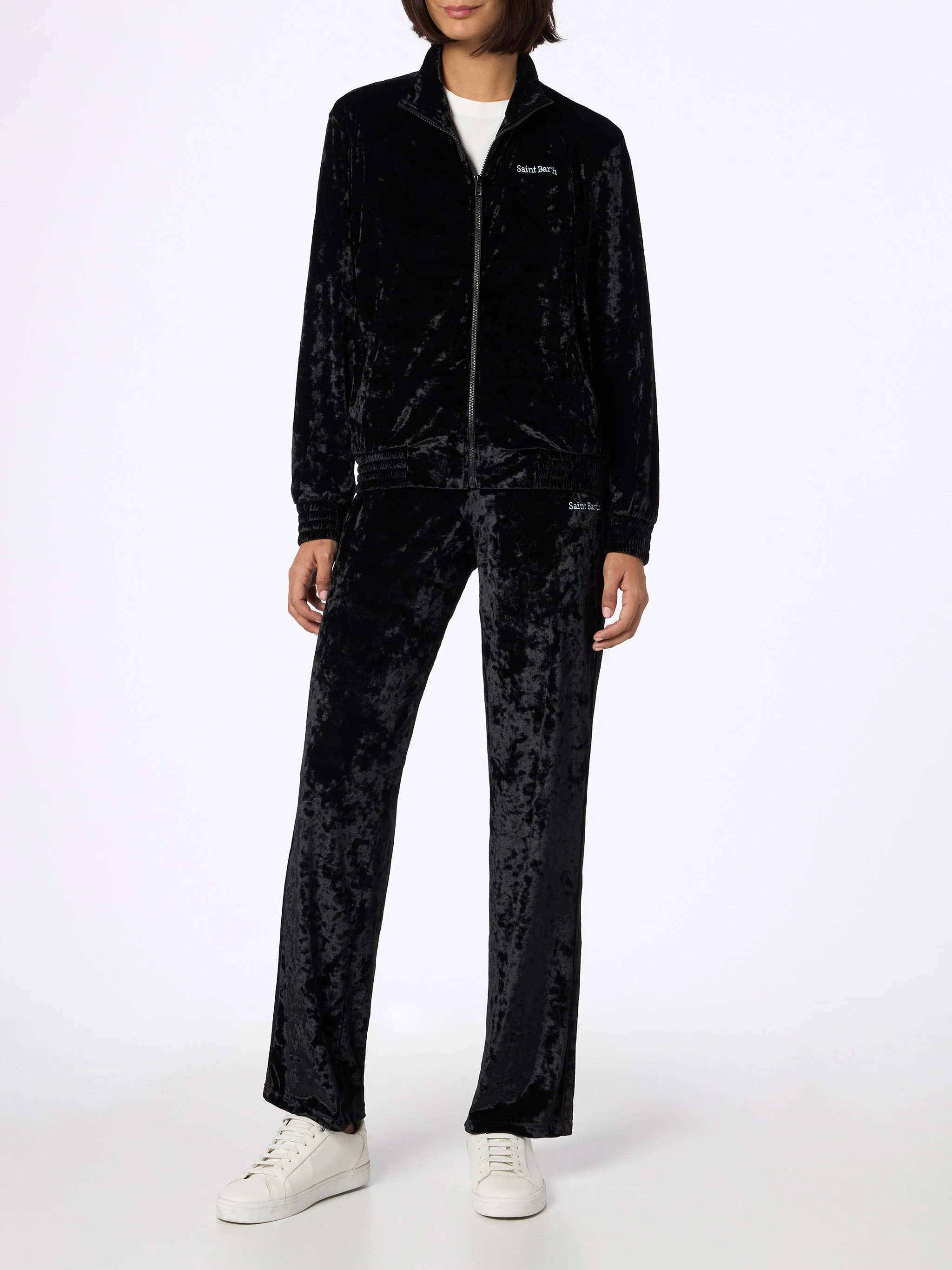 Miriam black chenille sweatshirt with embroidery - Image 3