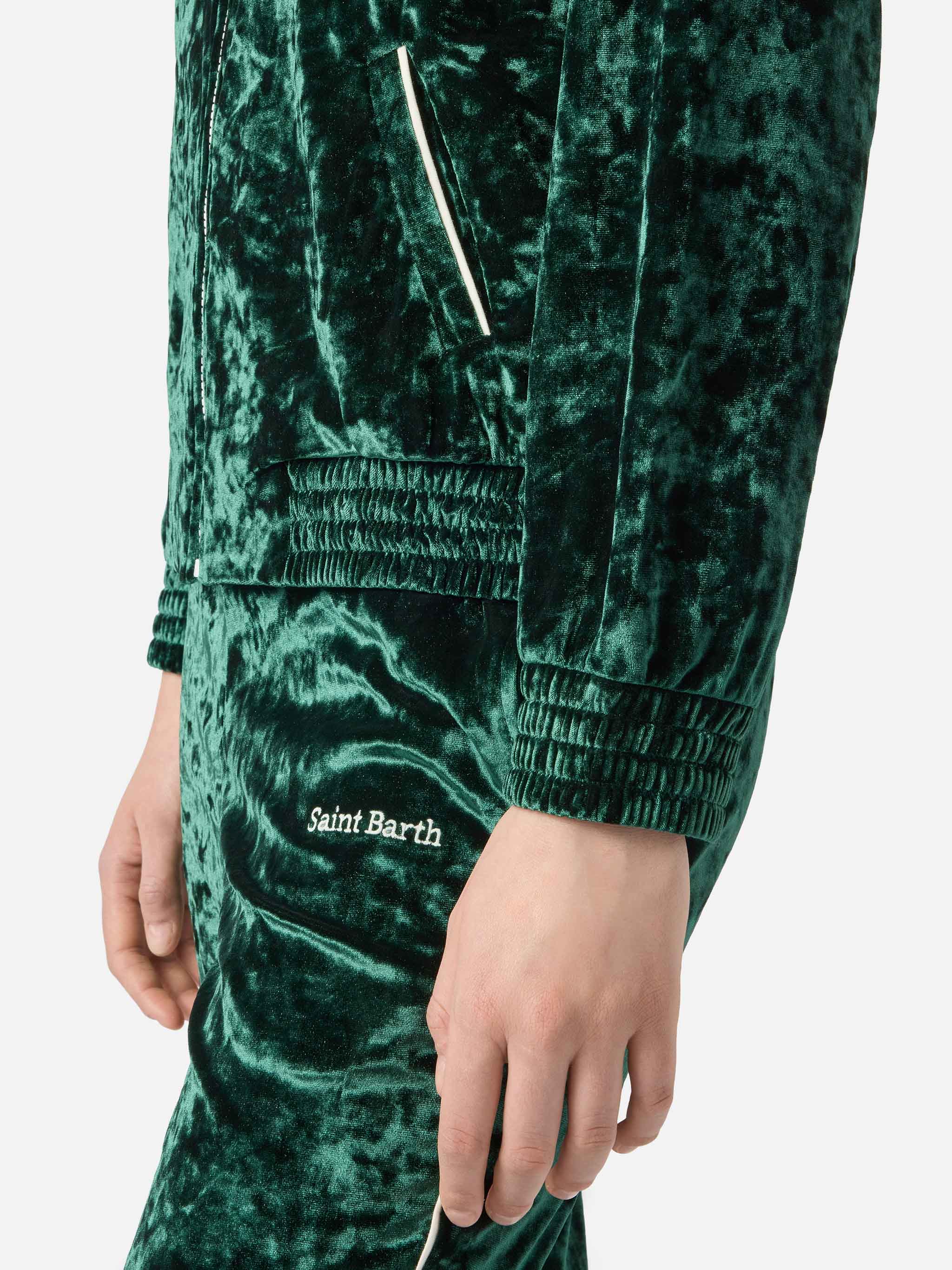 Miriam green chenille sweatshirt with embroidery - Image 5