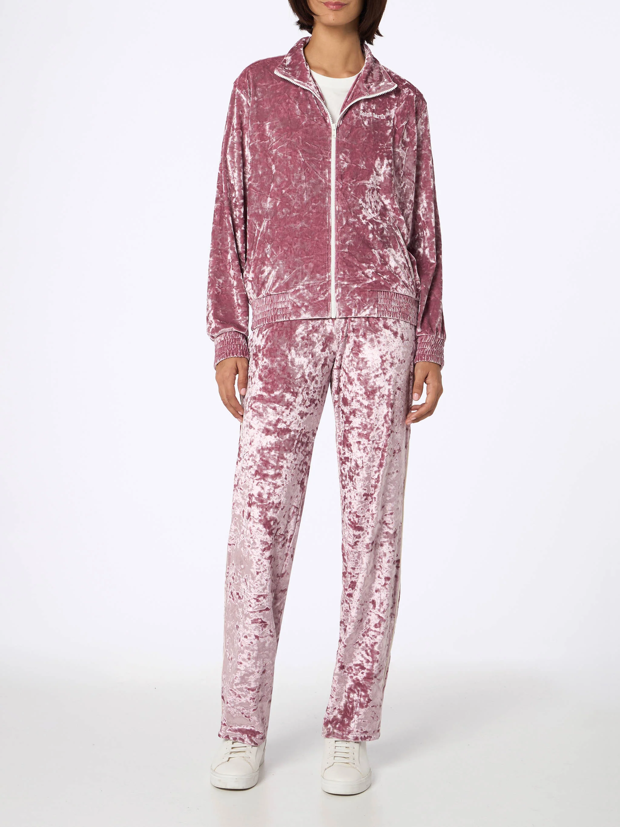 Miriam pink chenille zip hoodie - Image 3
