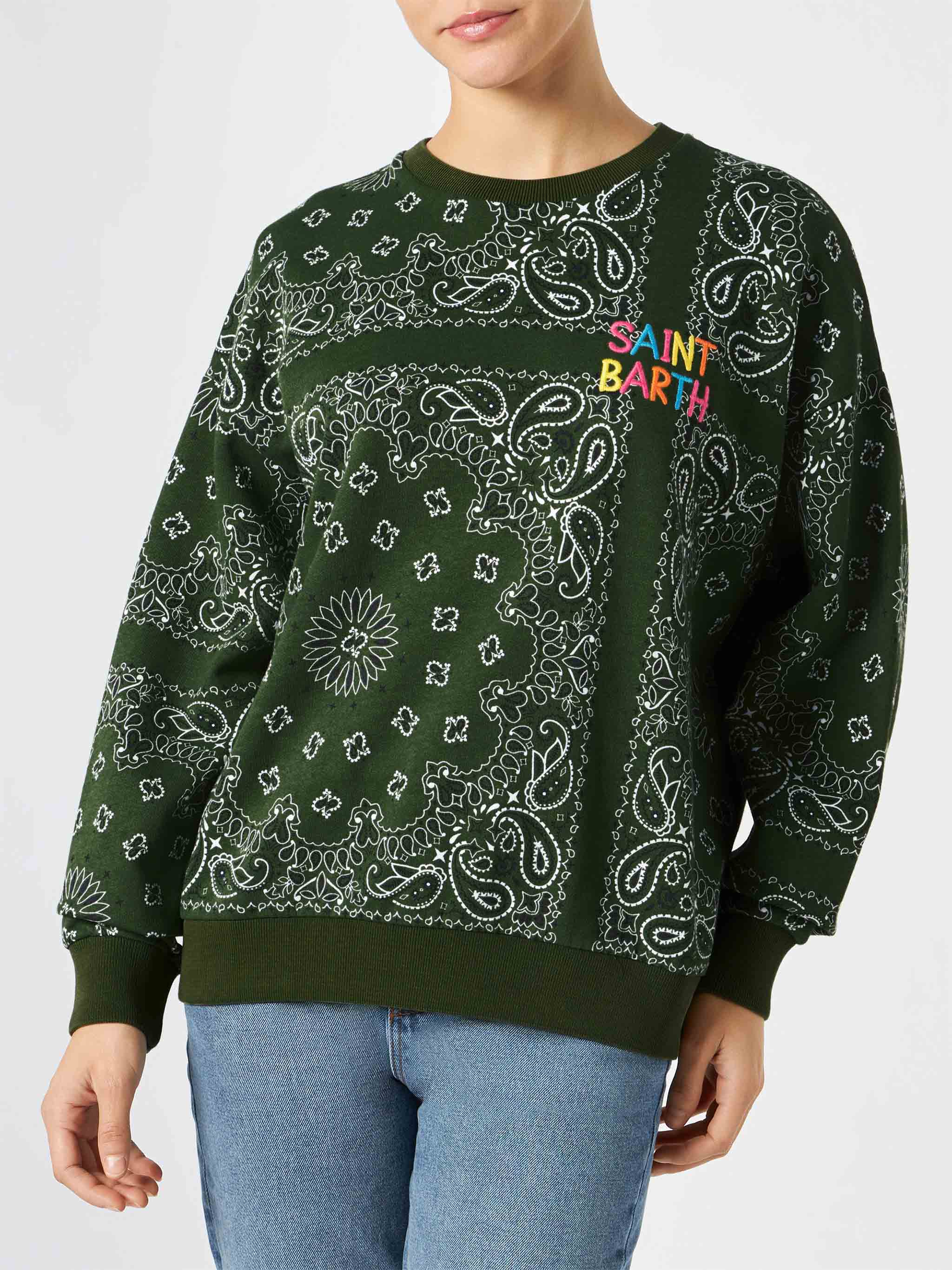 Stardust green bandana print cotton sweatshirt - Image 3