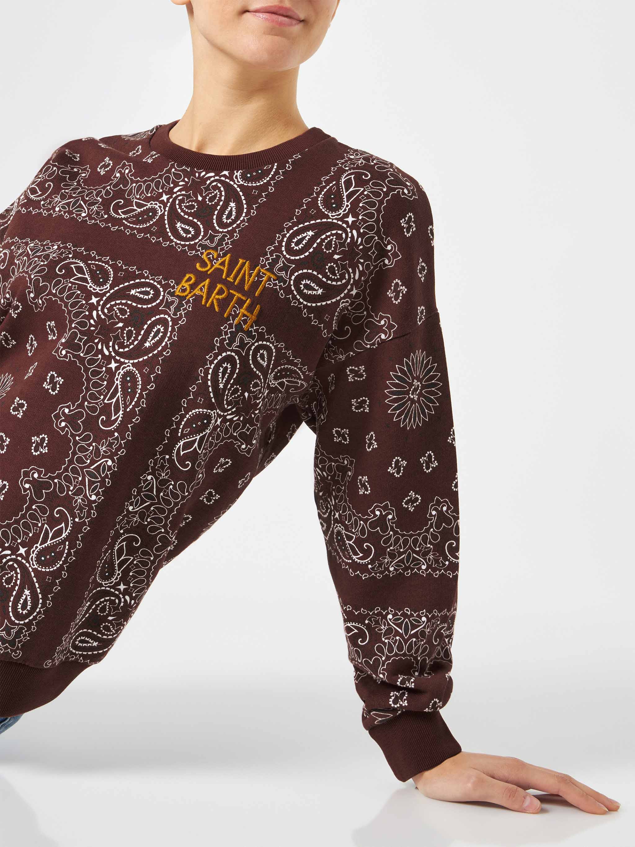 Brown Stardust cotton sweatshirt with bandana print - Image 2