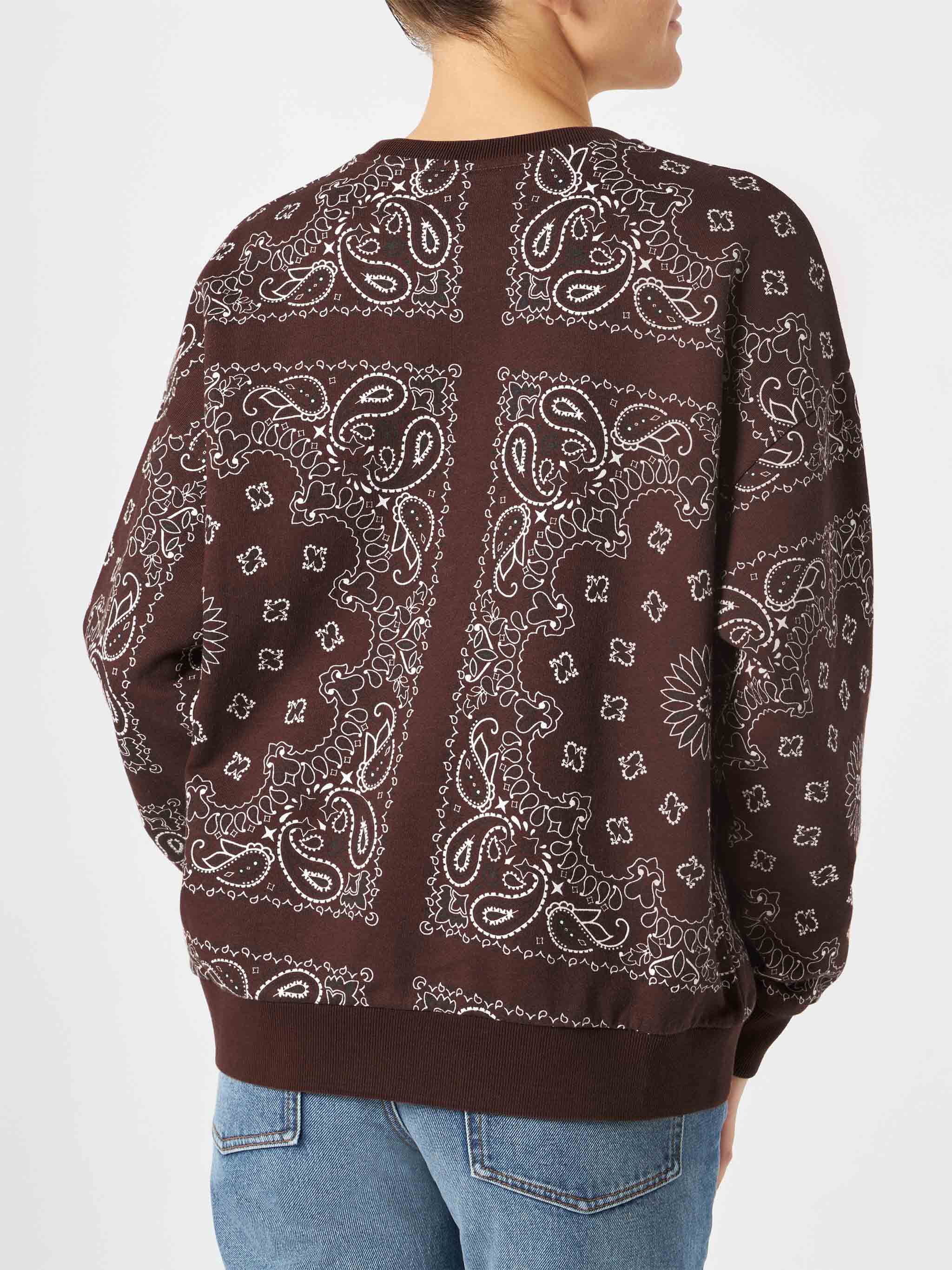 Brown Stardust cotton sweatshirt with bandana print - Image 4