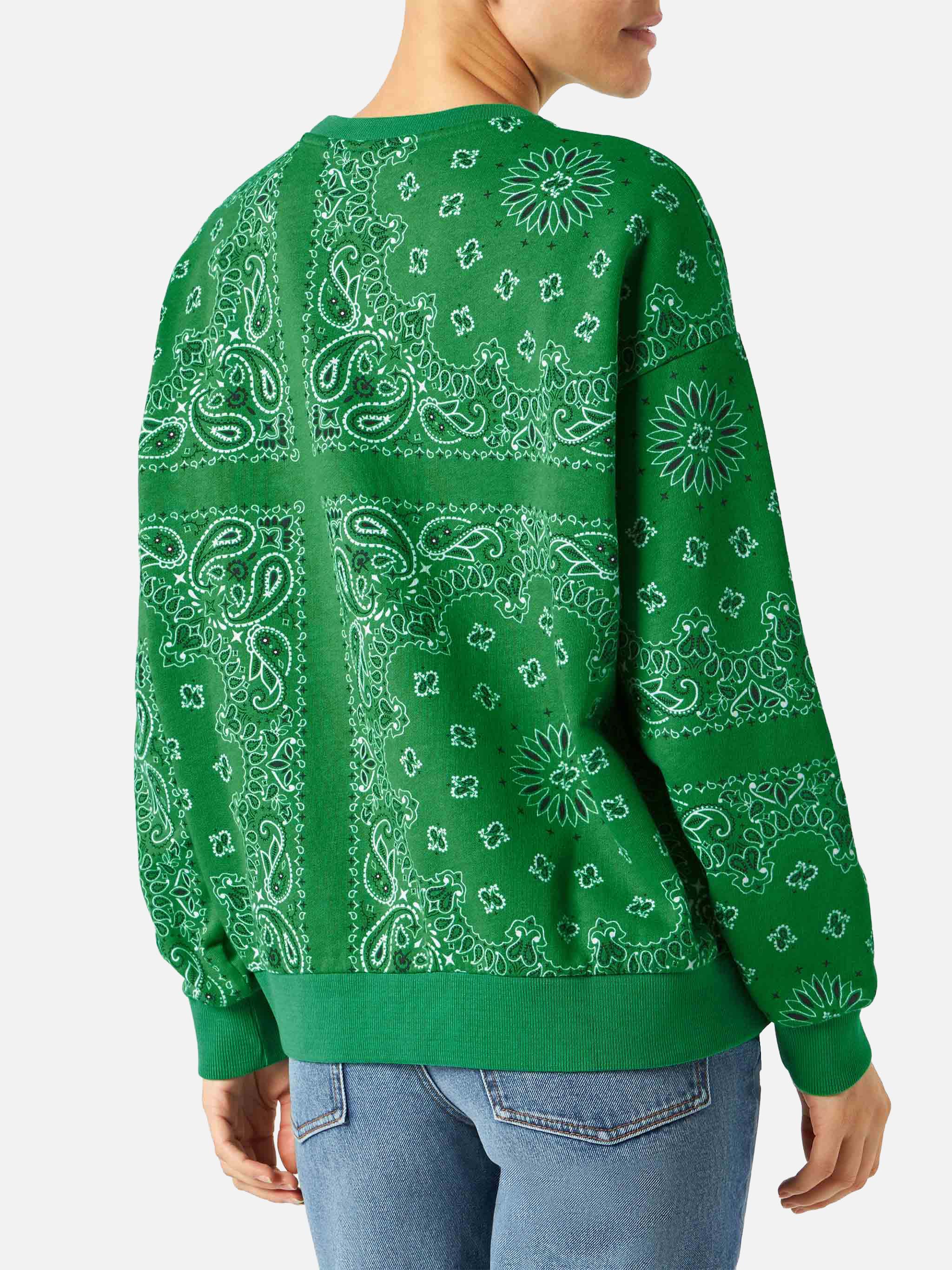 Green Stardust cotton sweatshirt with bandana print - Image 4
