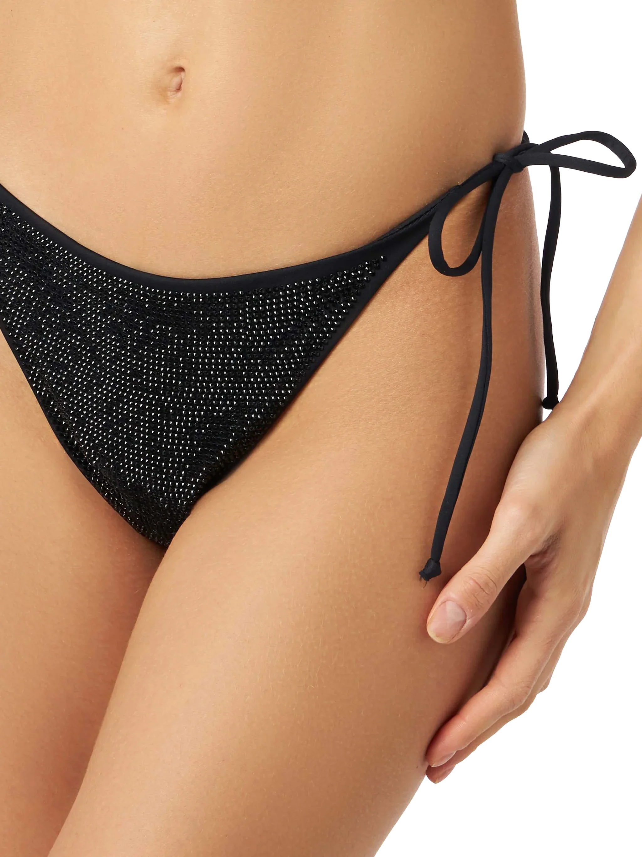Virgo black bikini briefs with rhinestones - Image 2