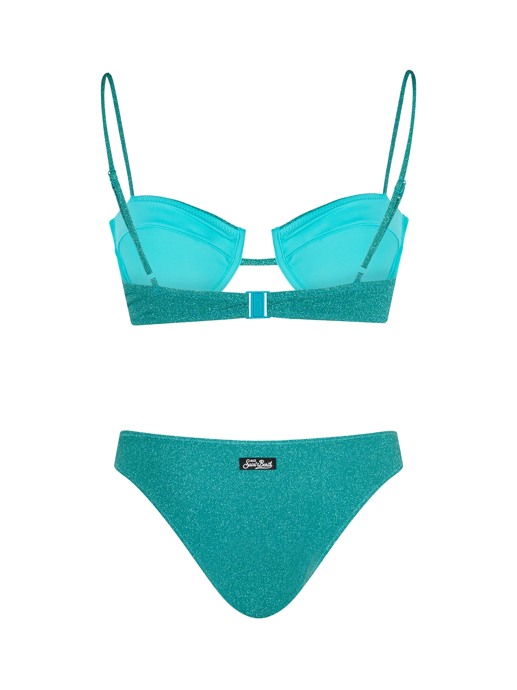 Salina Lido teal lurex underwired bralette bikini - Image 3