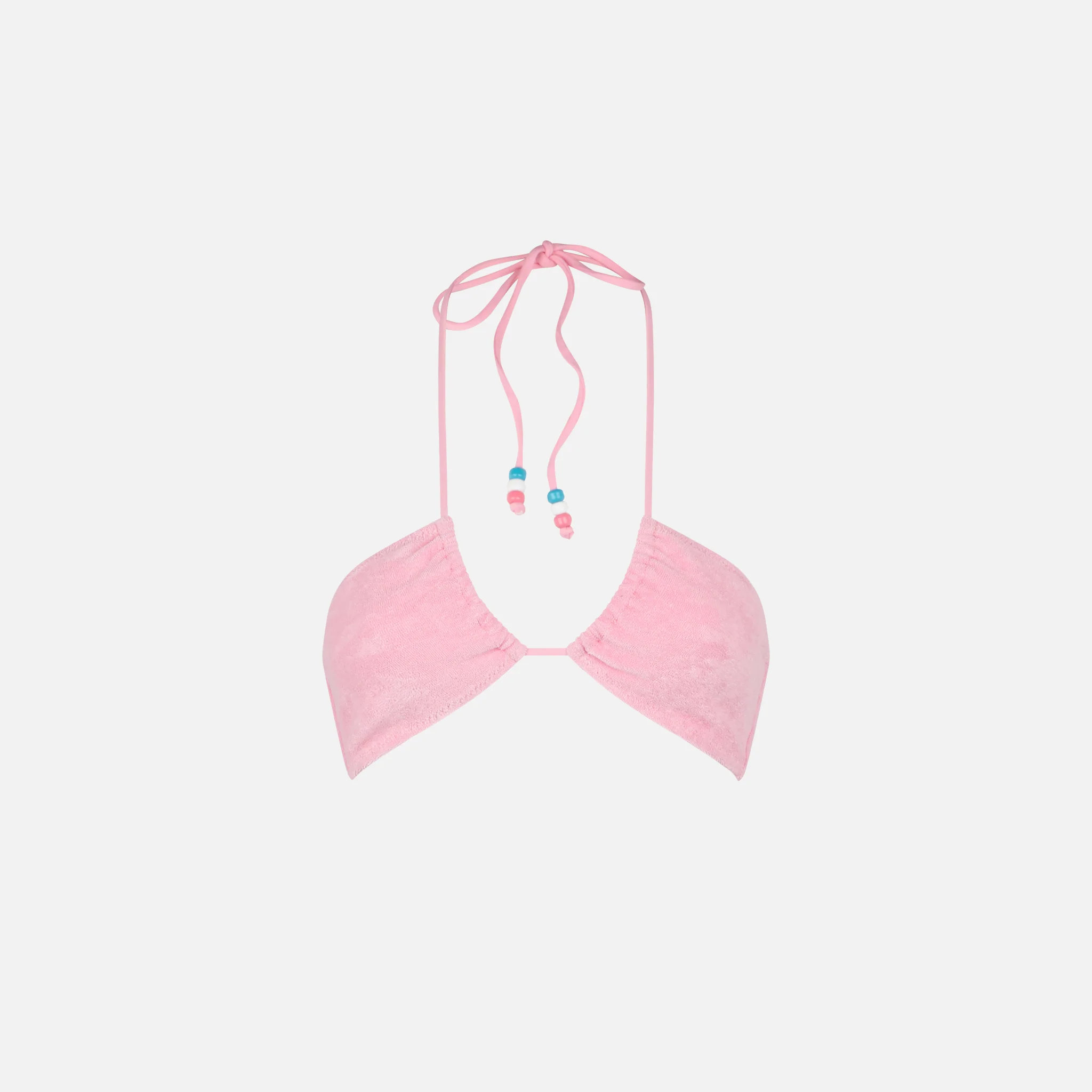 Dahlia pink terry bandeau bikini top - Image 3