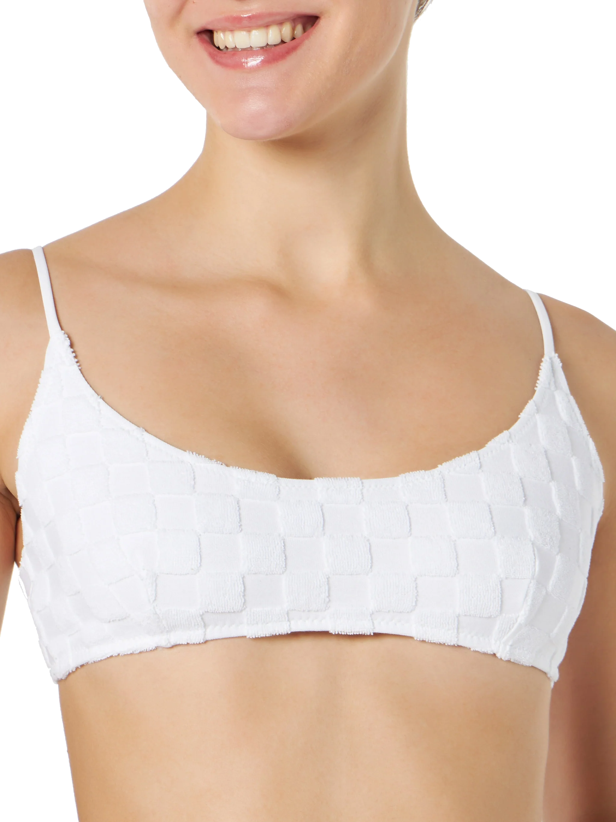 Judy Marielle white check terry bralette bikini - Image 4