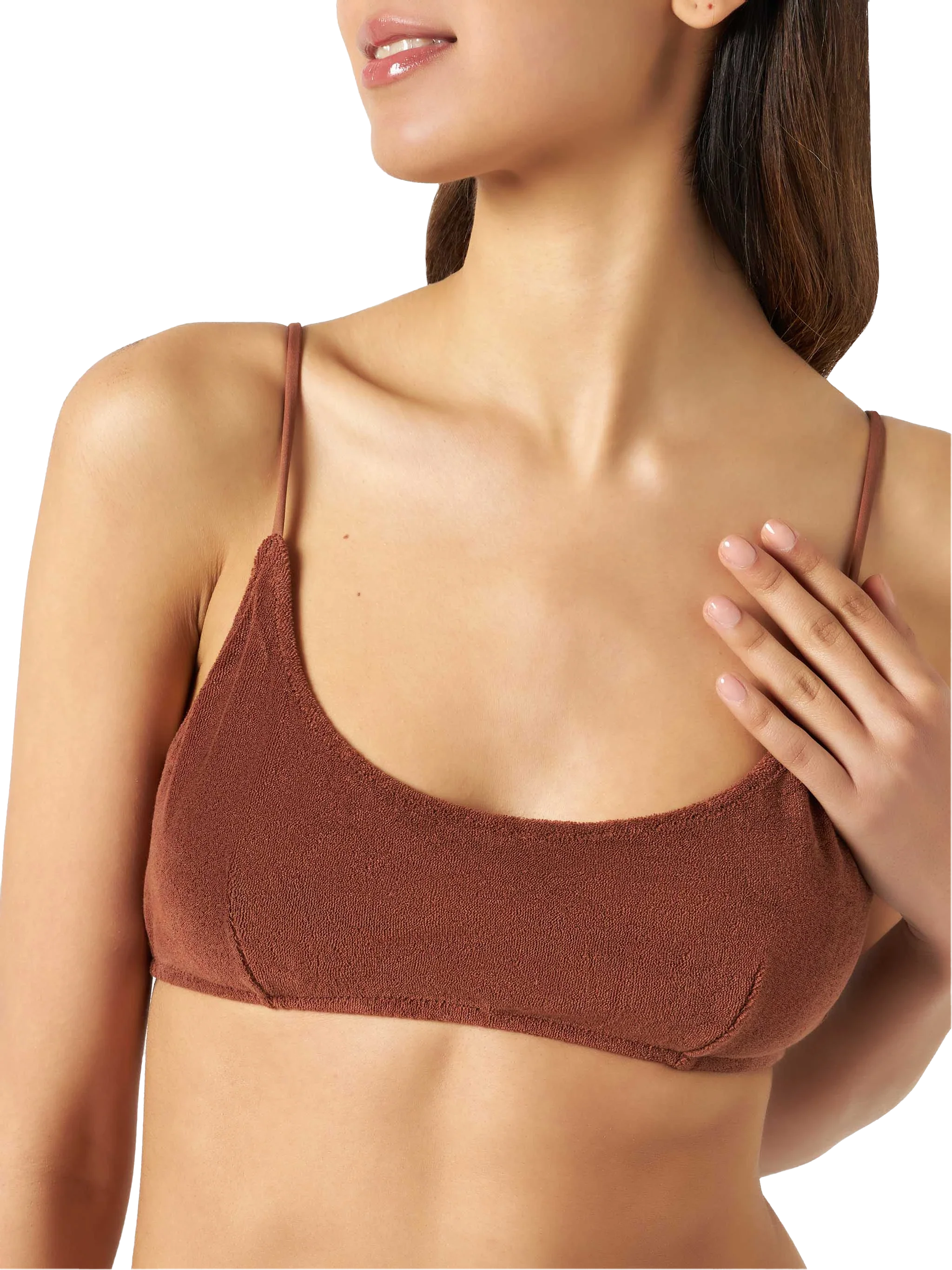 Brown Judy terry bralette bikini top - Image 2