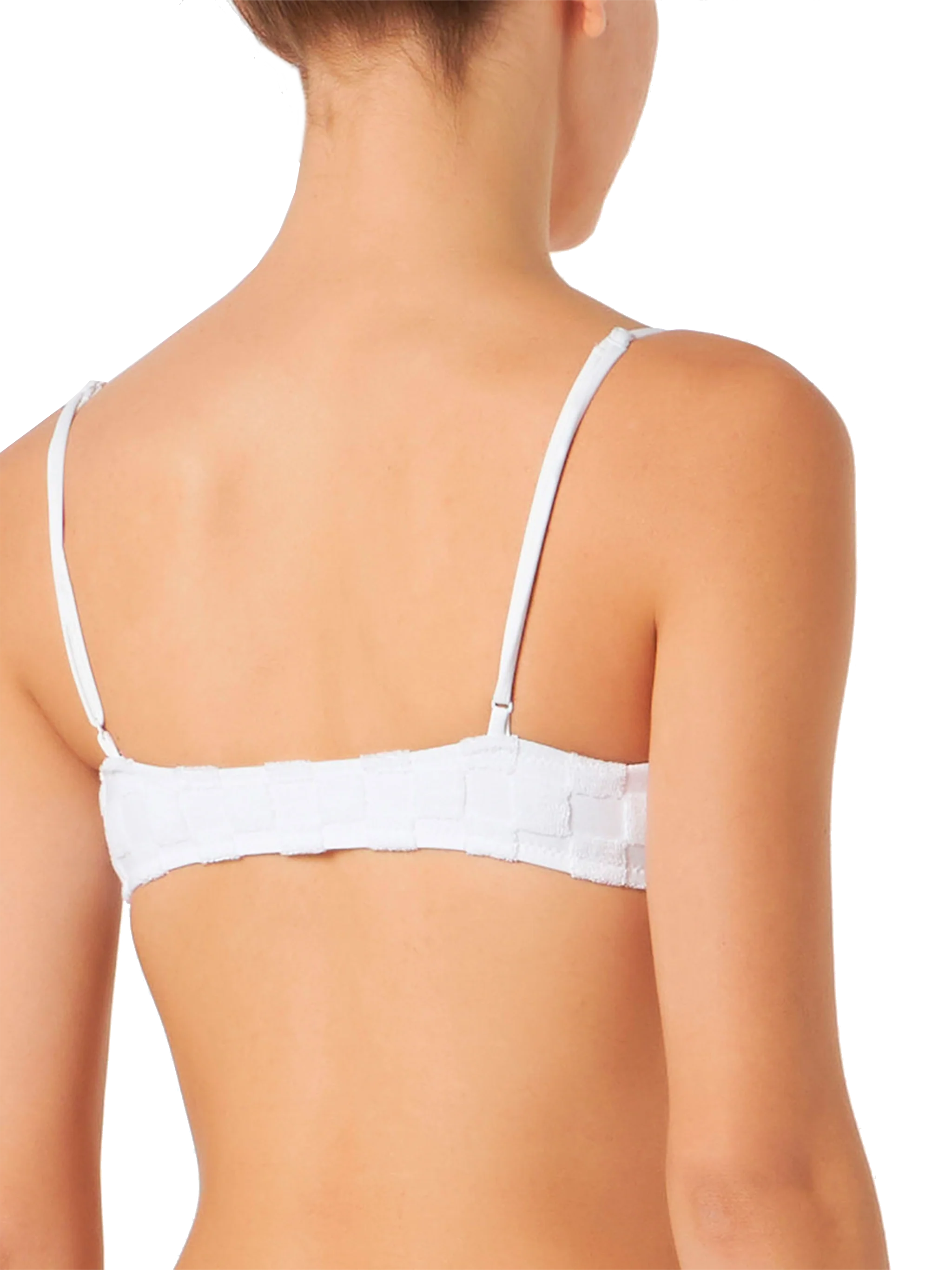 Judy white check terry bralette bikini top - Image 3