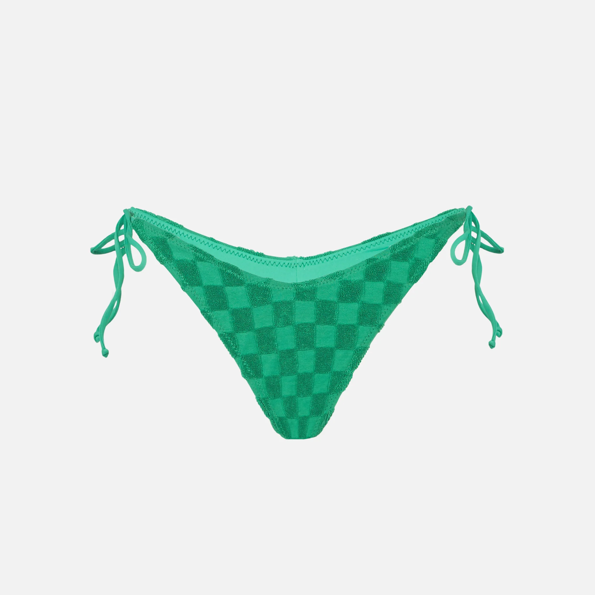 Green check terry Norah cheeky swim briefs - Image 3