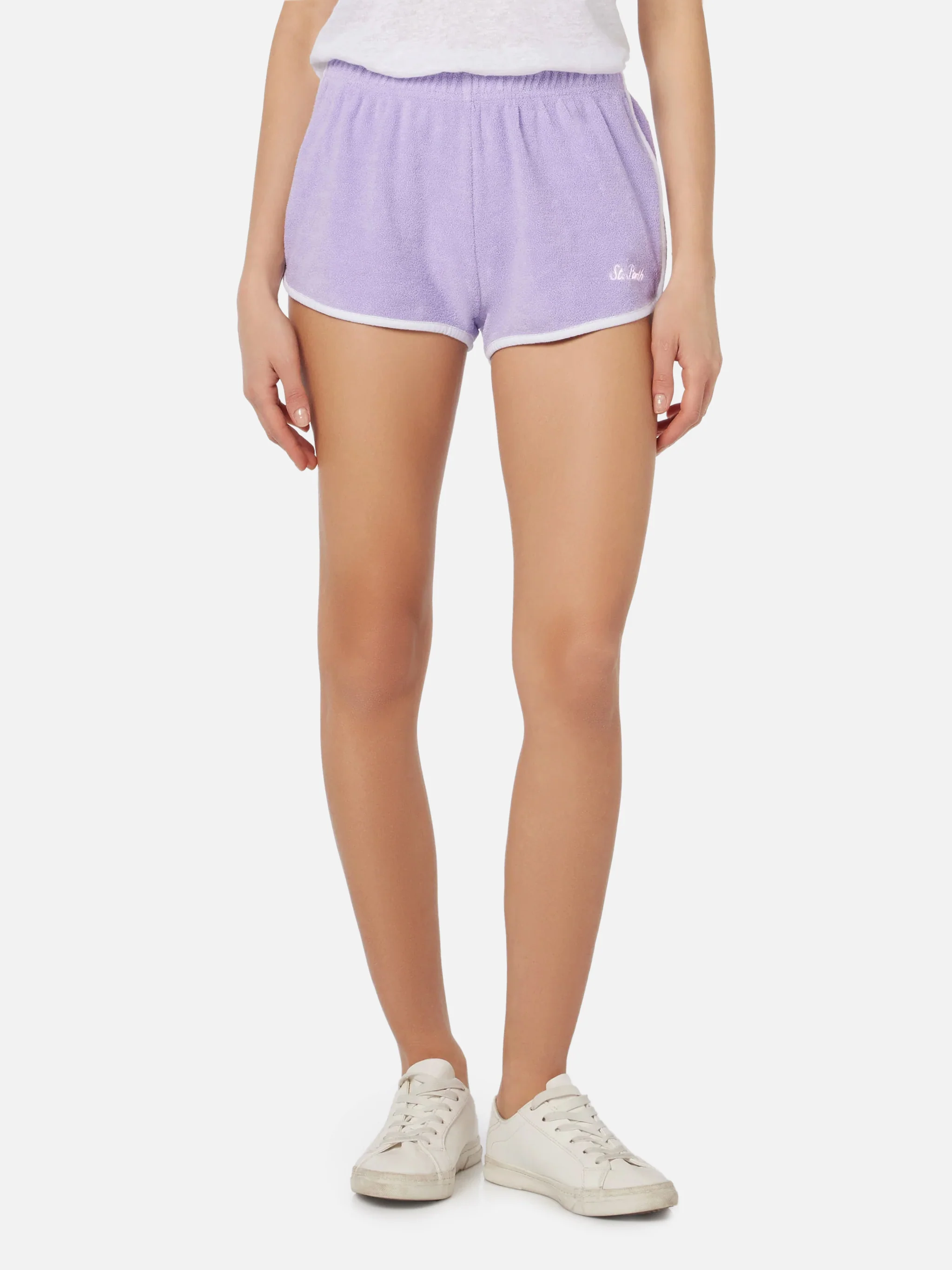 Terry Francine pull up shorts with piping
