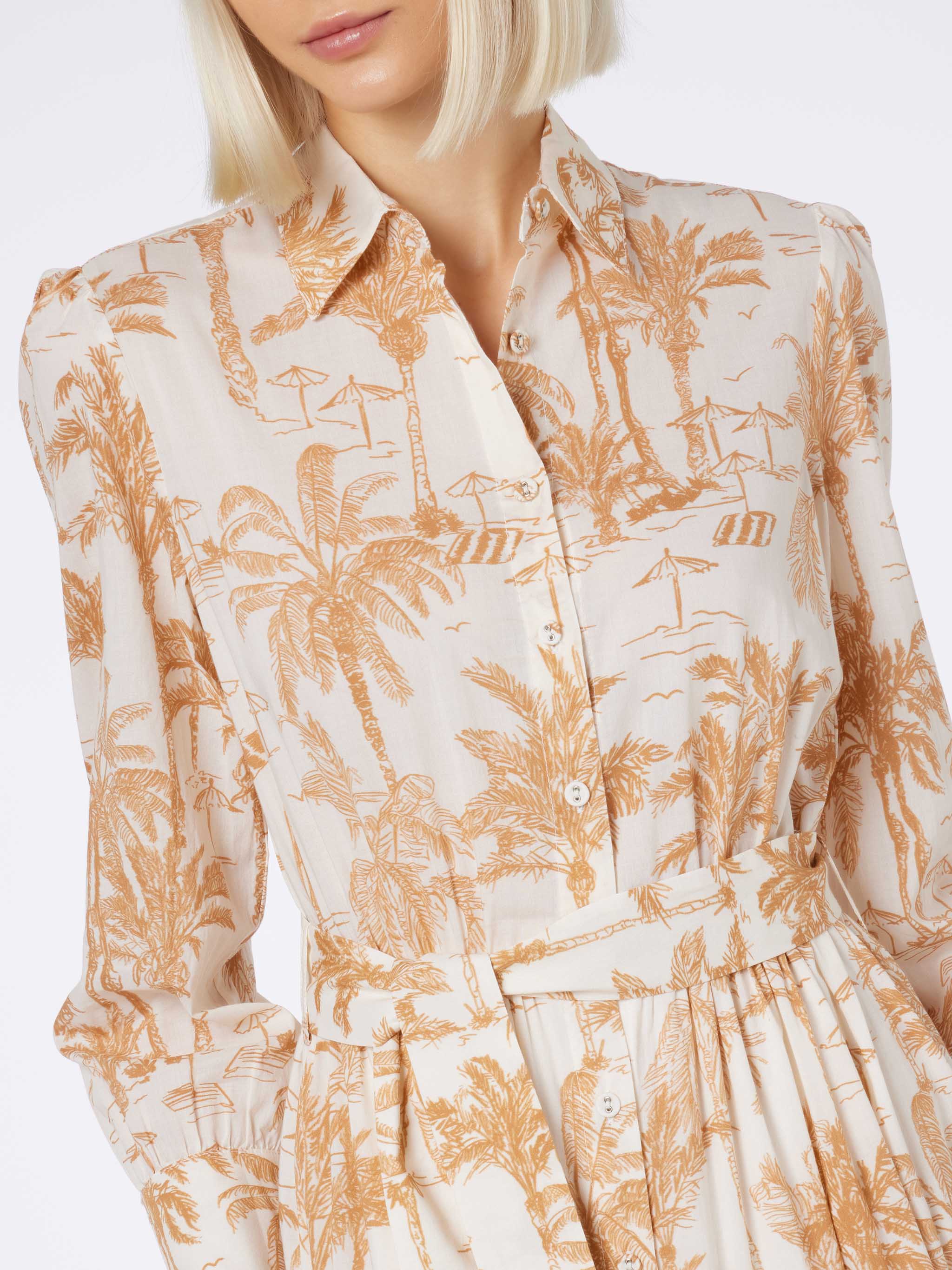 Jensen cotton long dress with Toile de Jouy print - Image 4